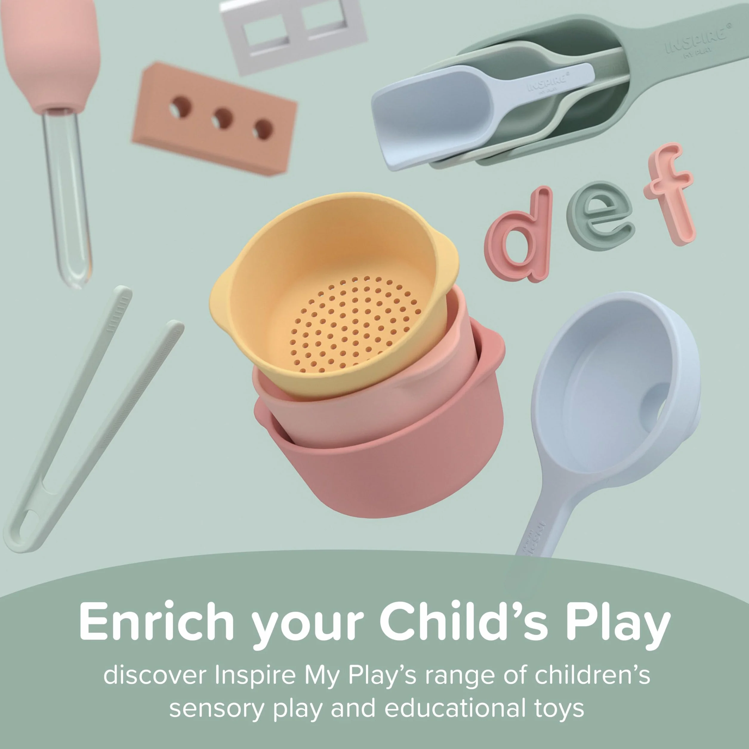 Inspire My Play Litery alfabetu dla dzieci Inspire My Play - gry ABC dla dzieci od 3 lat - litery do gier sensorycznych i niechlujnych