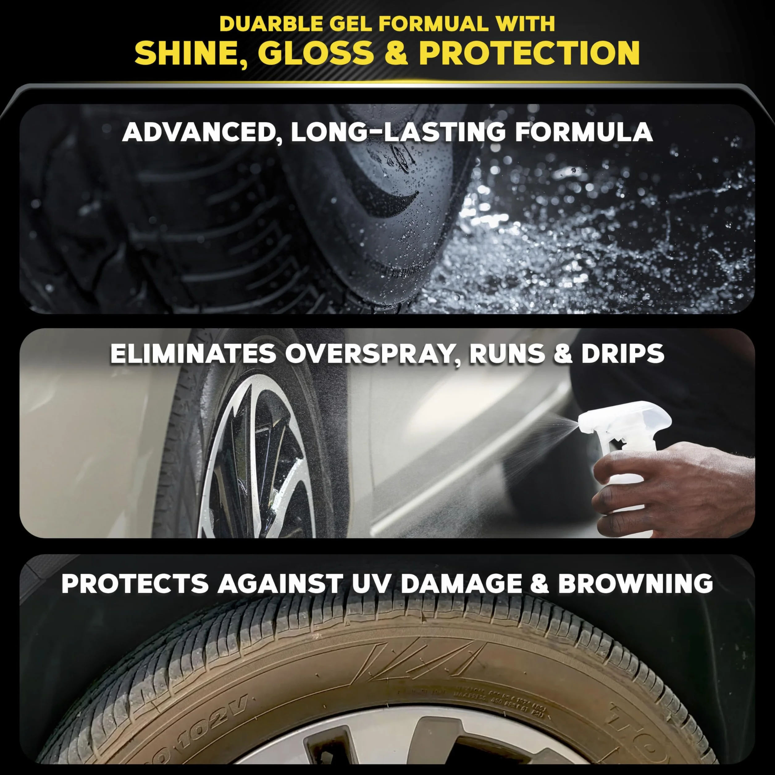 Meguiar's G7516EU Endurance High Gloss pielęgnacja opon, 473 ml