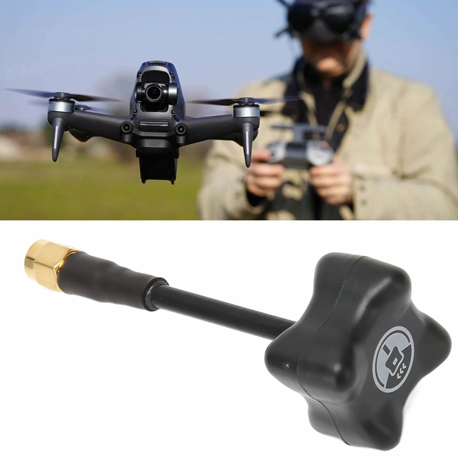 Anteny 5.8G , Dookólne Złącze żeńskie RHCP RP SMA Anteny do Dronów , Mini RHCP Antena SMA Męski do RC Drone Quadcopeter Multicopter