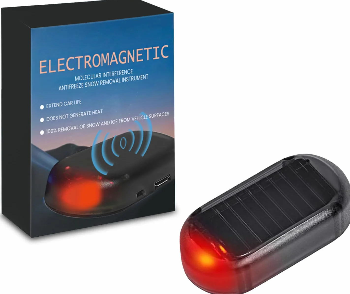 Odmrażacz samochodowy elektromagnetyczny, elektromagnetyczny odmrażacz samochodowy z USB, elektryczne urządzenie do szybkiego odmrażania i odśnieżania przedniej szyby (4)