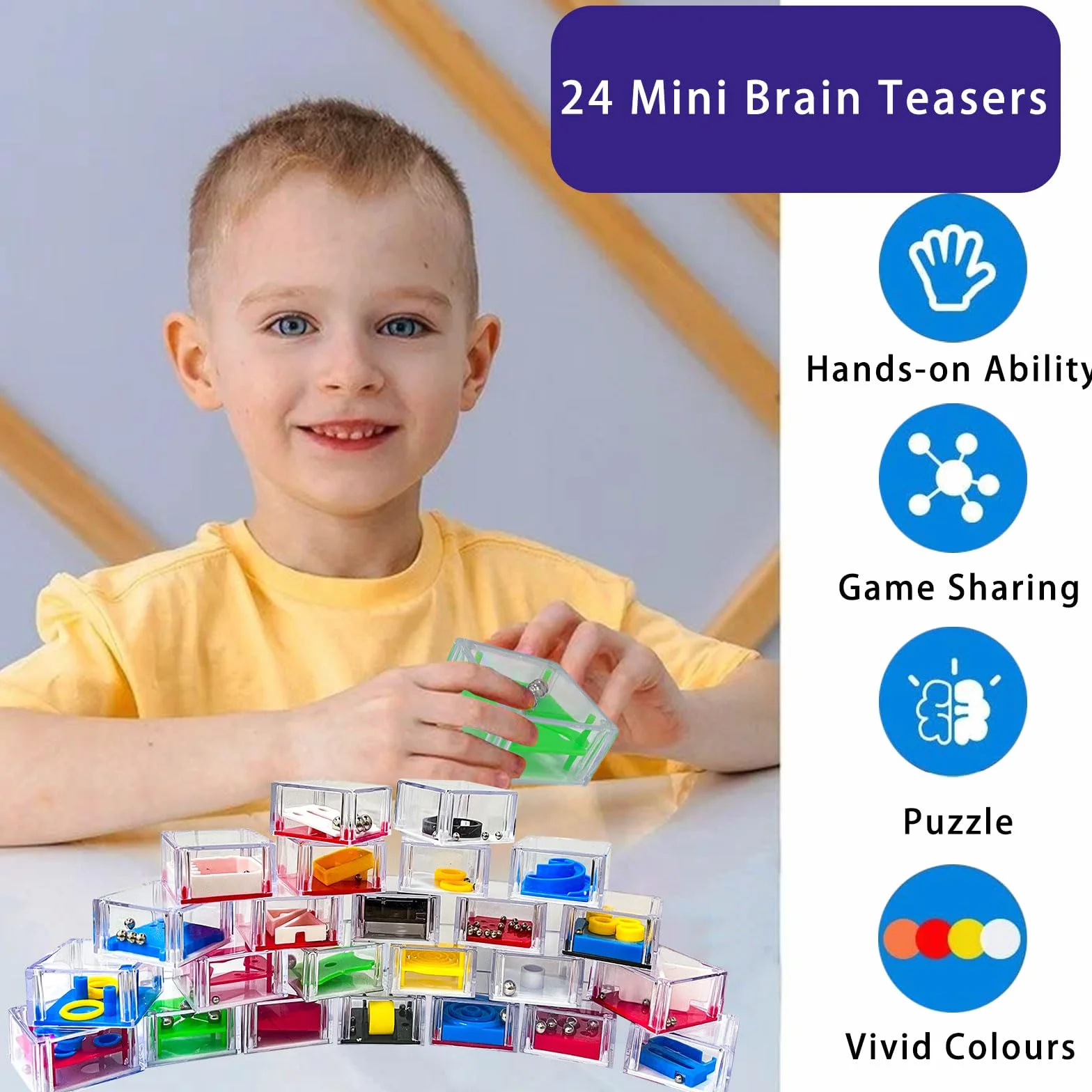 24 gry cierpliwego rozwoju dla dzieci, mini gra umysłowa, logika, zręczność, pacjenci, zabawka edukacyjna, małe puzzle, urodziny