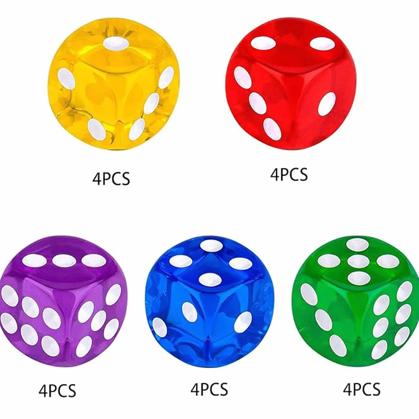 Zestaw kości D6, 20 szt., wielościenne kości 16 mm, 6-stronne kości do nauczania matematyki, na imprezę, upominek, bar, rozrywkę, akcesoria, 5 kolorów