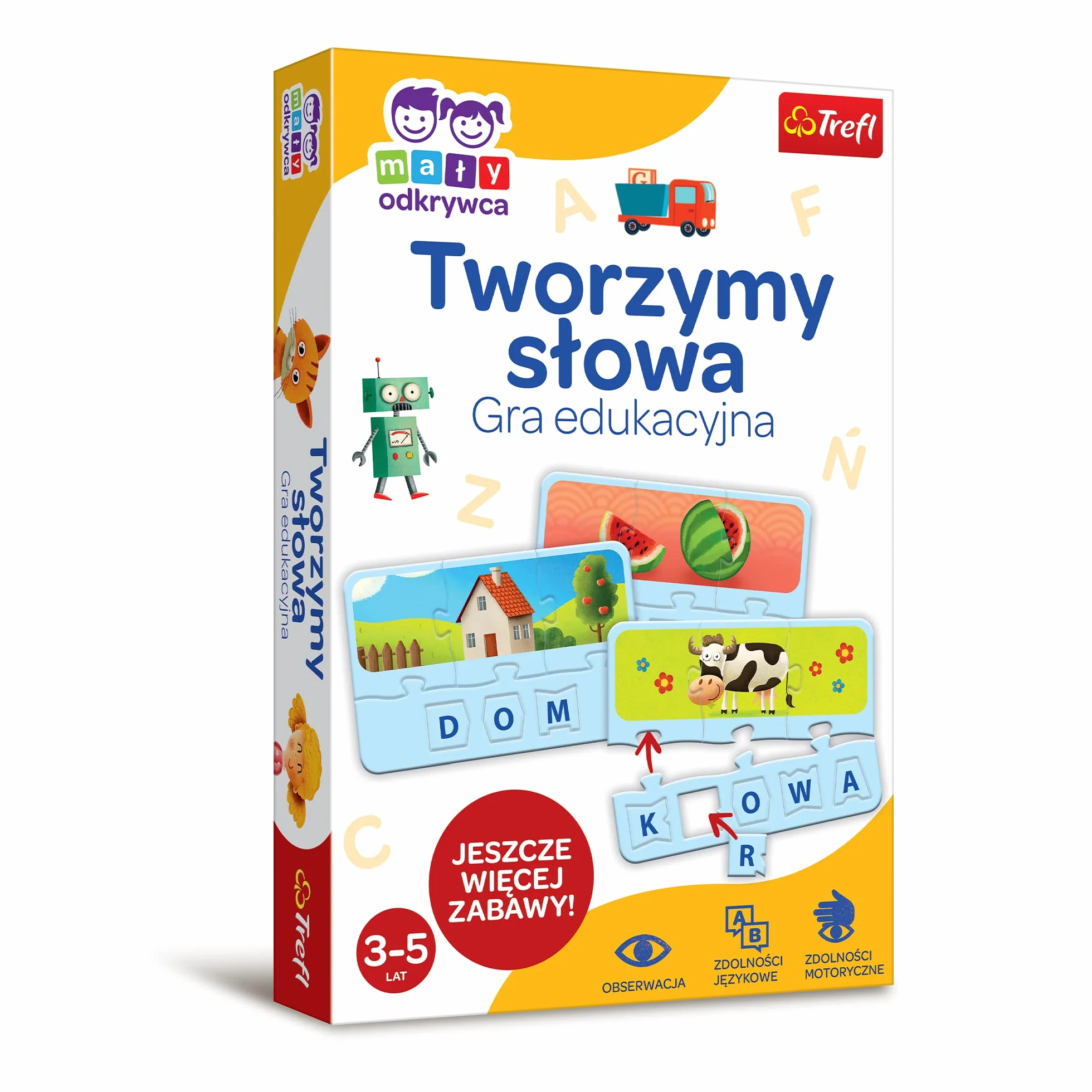 Trefl Tworzymy Słowa – Mały Odkrywca Gra Edukacyjna dla Dzieci w Wieku 3-5 Lat