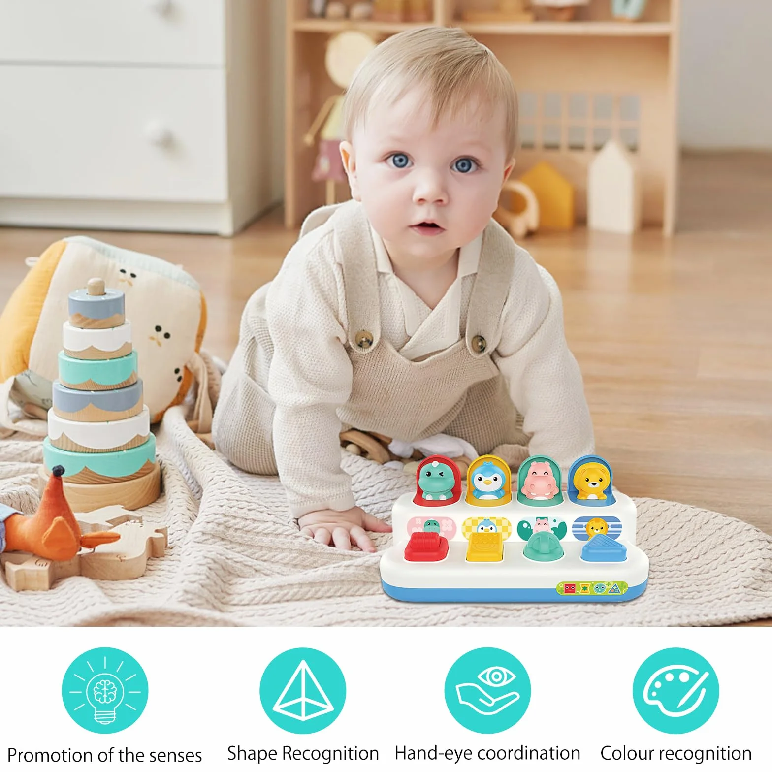 HENGBIRD Montessori zabawka dla dzieci od 12 miesięcy, motoryczna od 6 miesięcy, wczesny rozwój, edukacyjna dla dzieci, Wielkanoc, prezent dla chłopców i dziewczynek