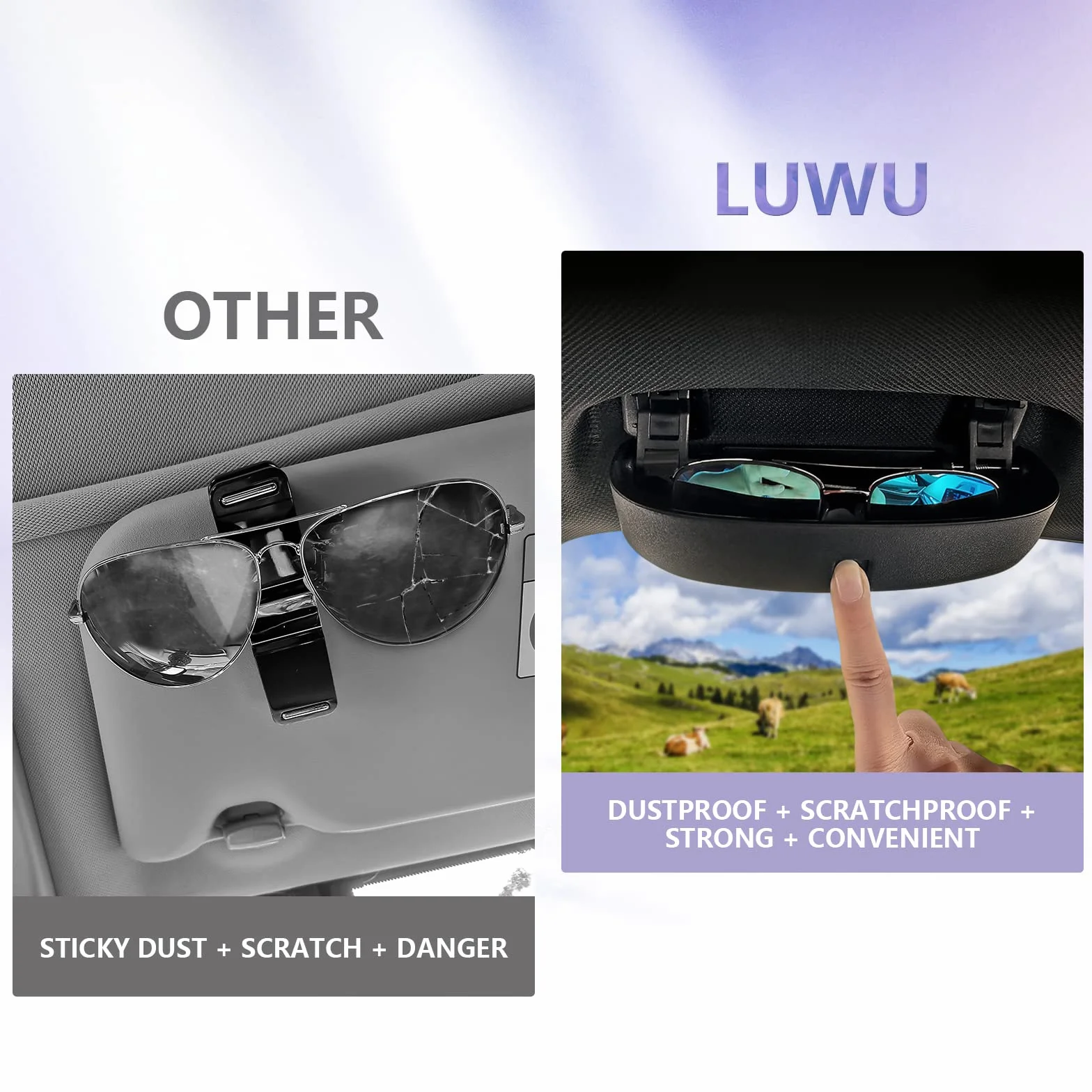 LUWU Uchwyt na okulary przeciwsłoneczne do BMW F30 F10 F12 F01 G20 G30 G32 G11 X1 X3 X5 X7