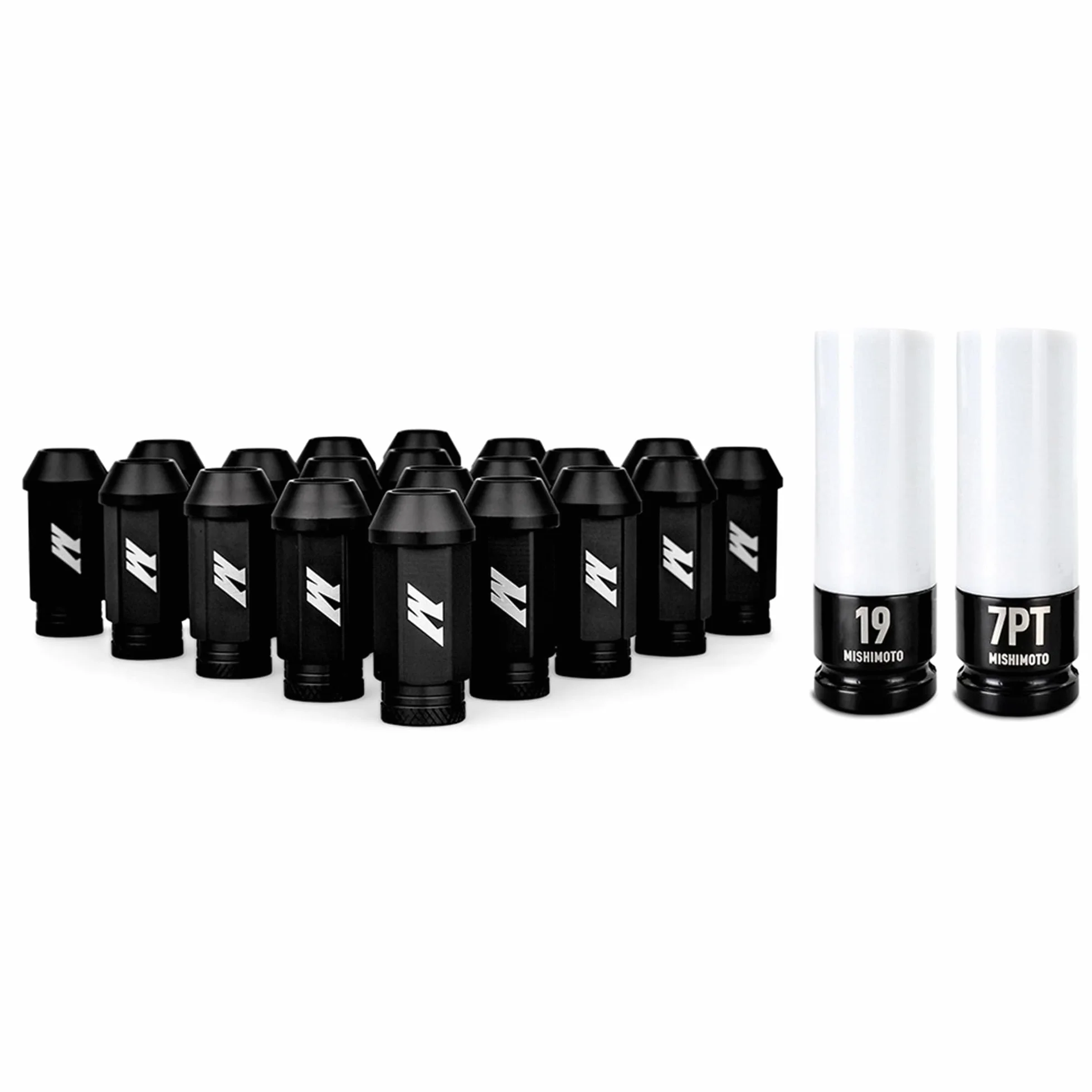 Mishimoto Aluminiowe nakrętki blokujące M12x1,5, zestaw 20 szt., czarne