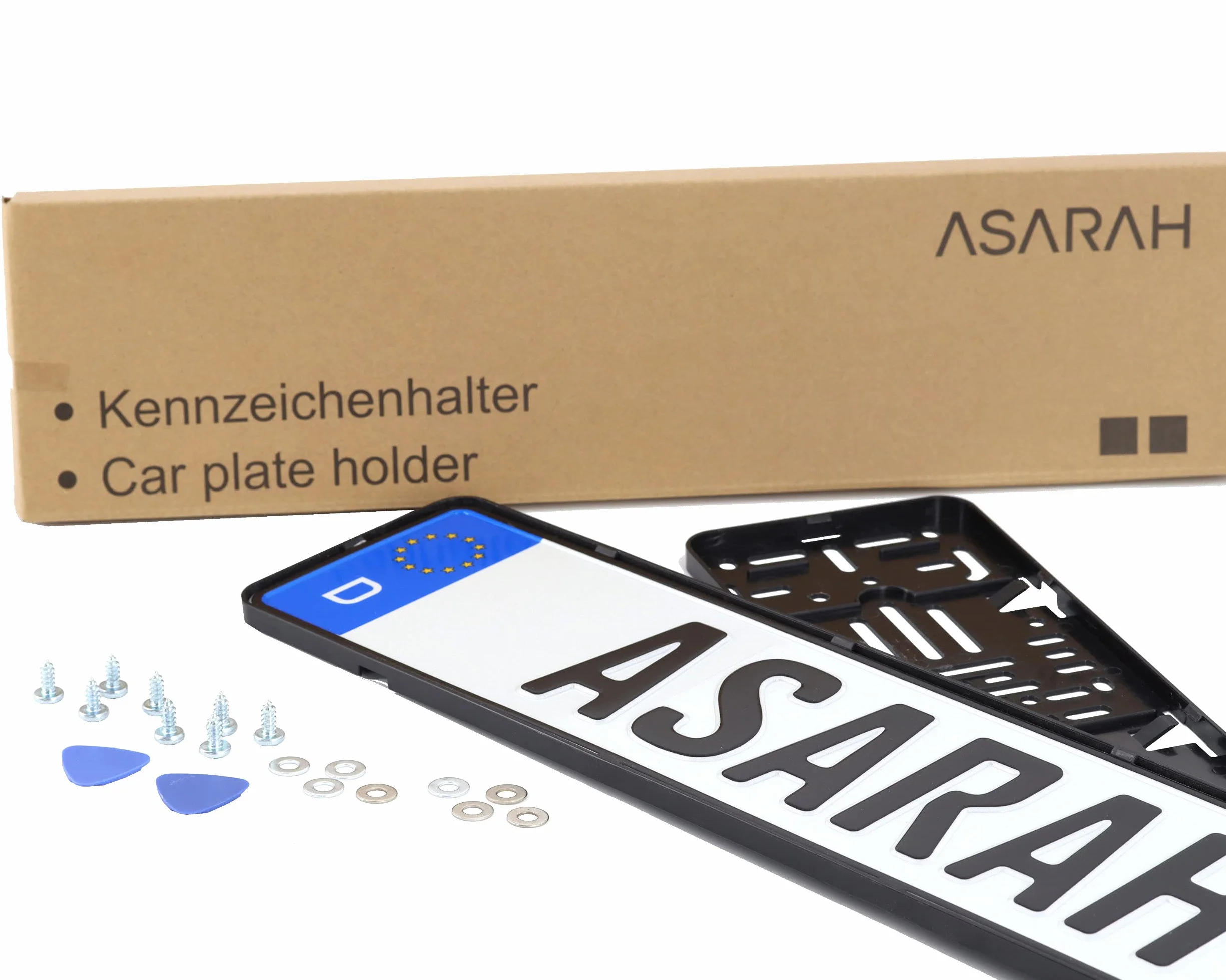 ASARAH Uchwyt tablicy rejestracyjnej 520 x 110 mm zestaw pojedynczy