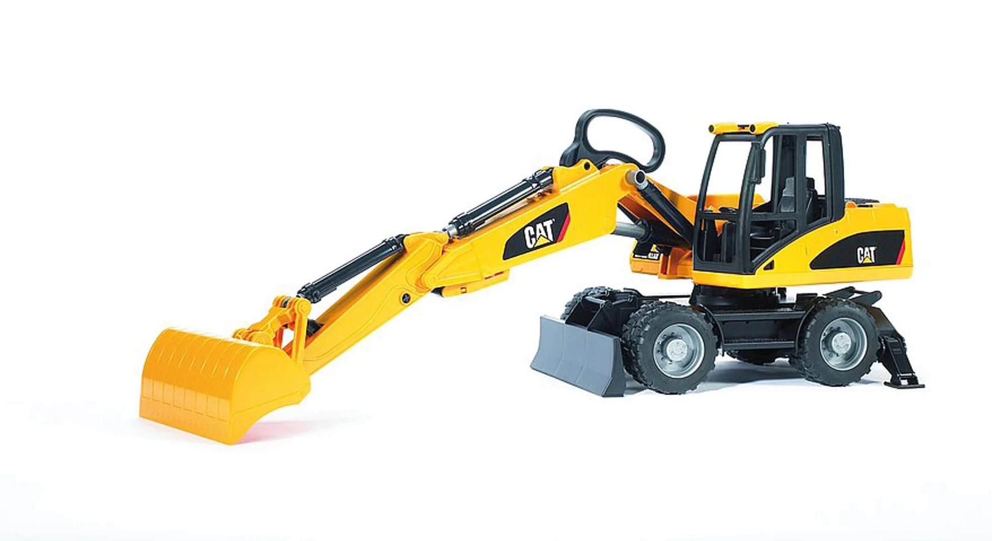 bruder 02445 - Koparka kołowa Cat - 1:16 Plac budowy, Pojazd budowlany, Koparka łyżkowa, Robotnik, Świat, Maszyna budowlana, Zabawka