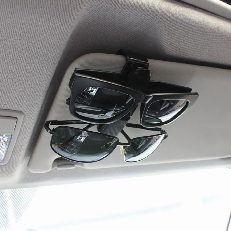 Finegood FG-glasses_holder_2 Uchwyt na Okulary do Samochodu, Czarny, 2 sztuki