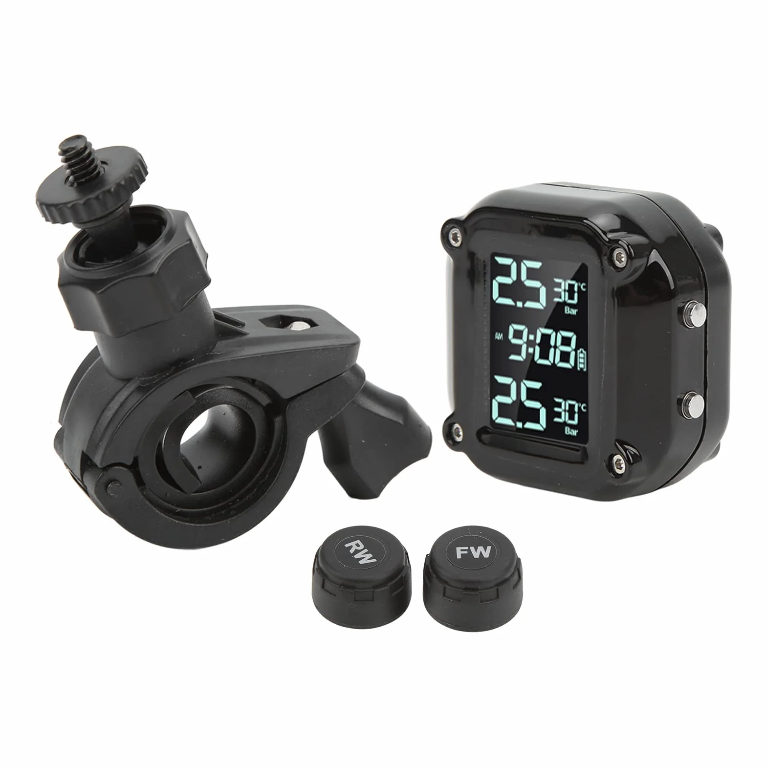 System Monitorowania Ciśnienia w Oponach Motocykla Ekran LCD IP67 Wodoodporny System Bezpieczeństwa TPMS Jazda 2 Czujniki Ładowanie USB
