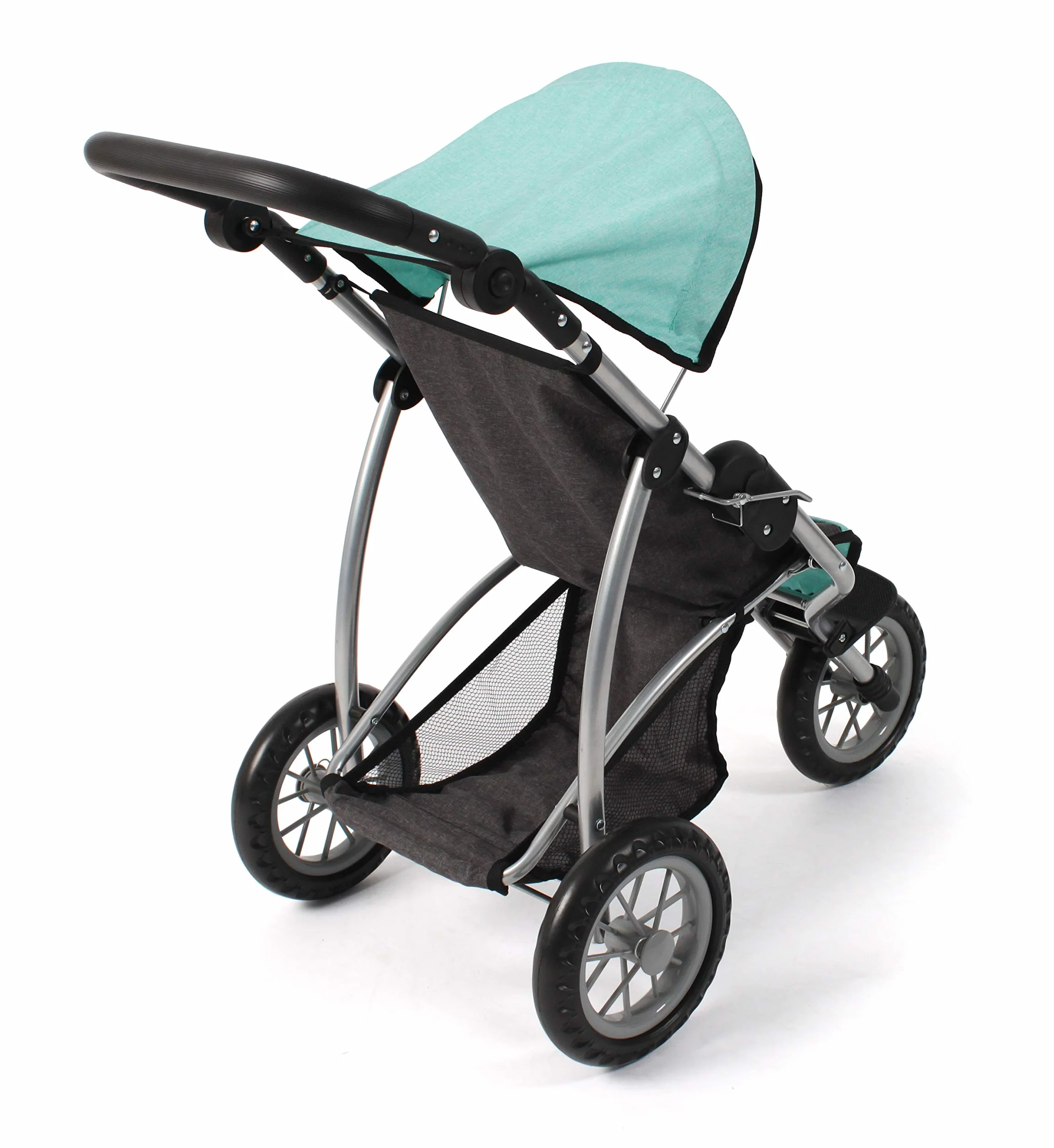 Bayer Chic 2000 - Wózek dla lalek Leon, jogging Buggy, dla dzieci w wieku od 4 do 8 lat, melanż, ciemnoszary, miętowy