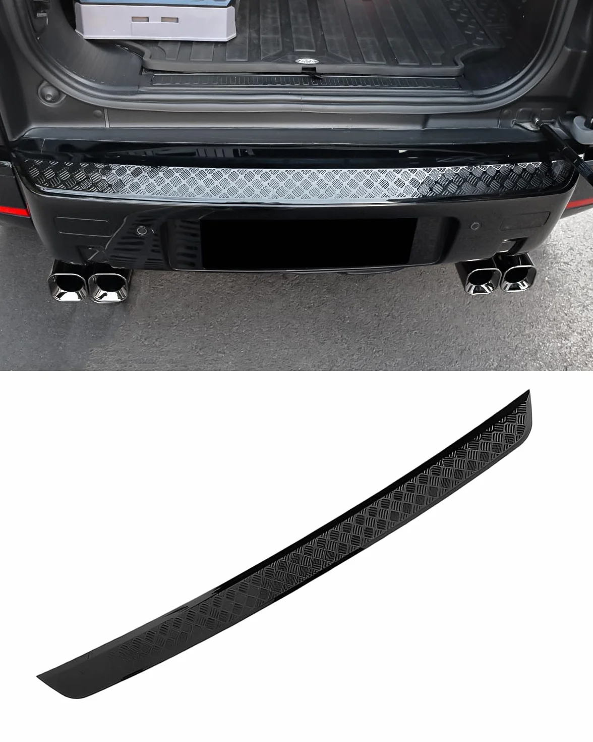 Akcesoria zewnętrzne Land Rover Defender 90 110 130 2020-2025 Osłona tylnego zderzaka błyszczący czarny