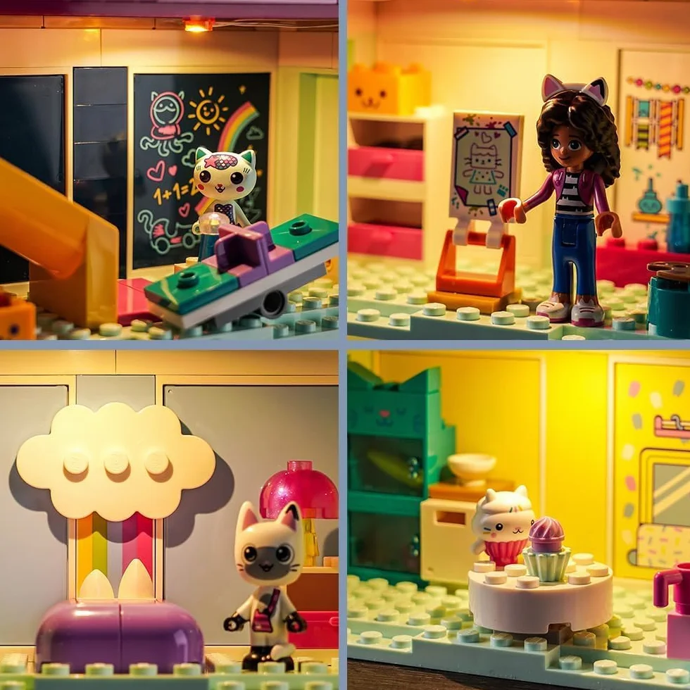 BrickBling Zestaw świateł LED do Lego 10788 Gabby's Dollhouse, zestaw zabawek (nie Lego), zestaw oświetlenia dekoracyjnego do Lego Gabby's Dollhouse kreatywne zabawki
