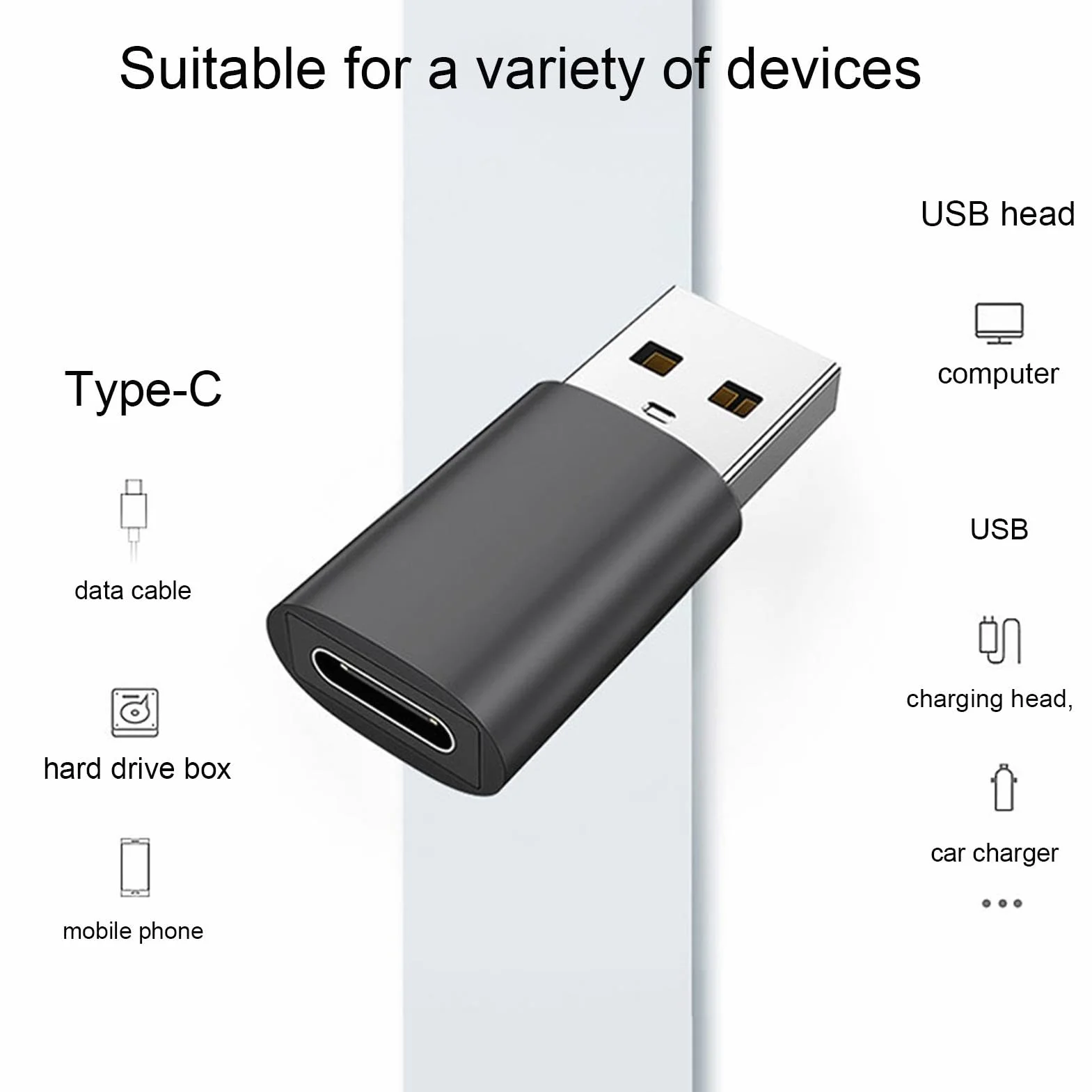 Kabel konwertera USB na USB C adapter typ C żeński na USB męski szybki przesył danych