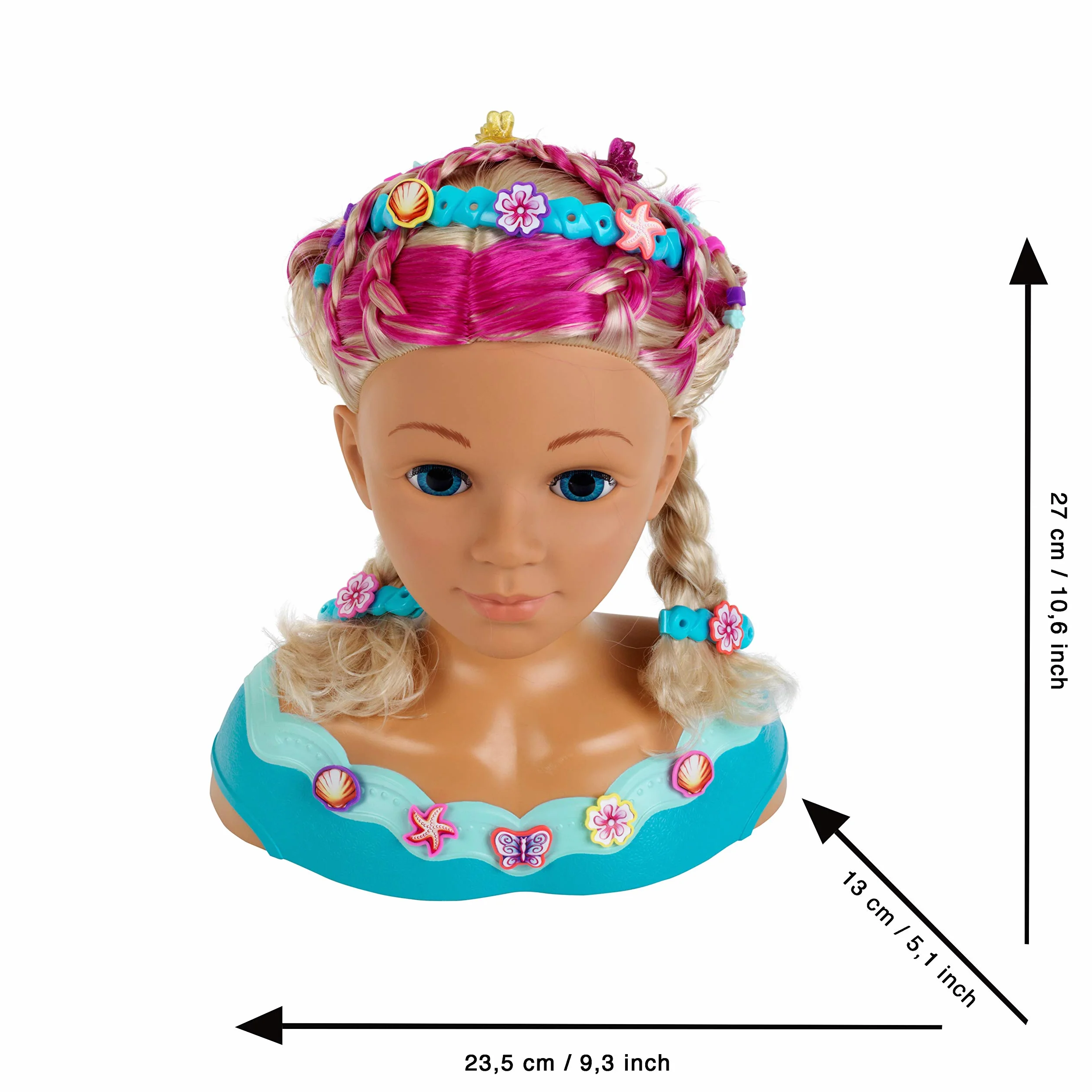 Theo Klein 5398 Princess Coralie make - up and hairdressing head 'Mariella' , With hair Accessories , cosmetics and much more , Toy for Children from 3 Years old