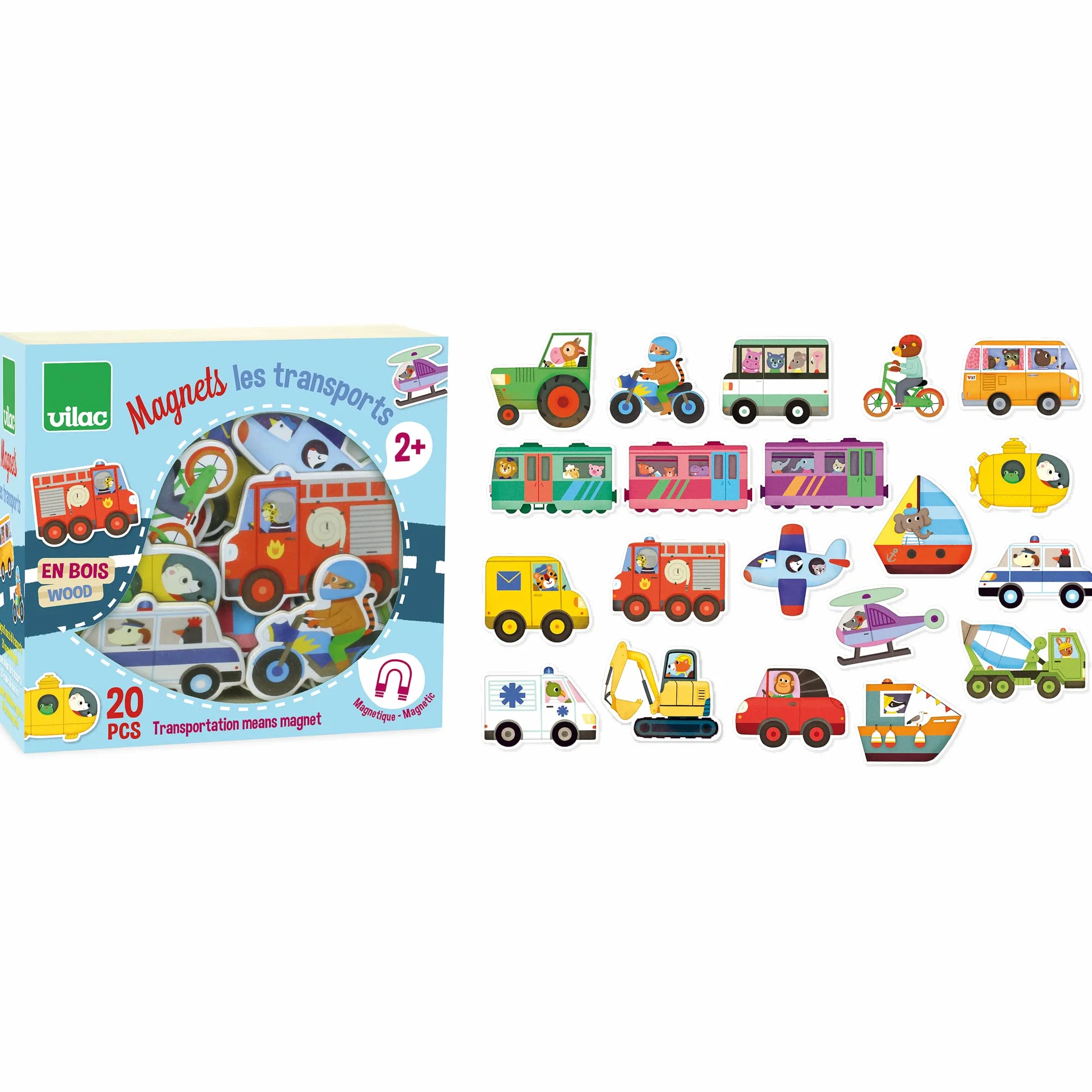 Vilac Vilac8028 magnesy transportowe, wielokolorowe, jeden rozmiar