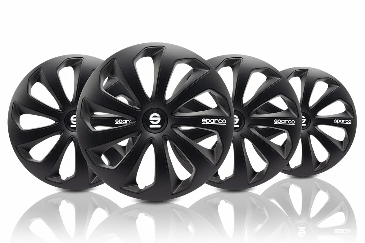 Sparco Zestaw 4 Osłon Kół 15"” Sicila SPC1570BK Czarna Osłona Kół Samochodowych
