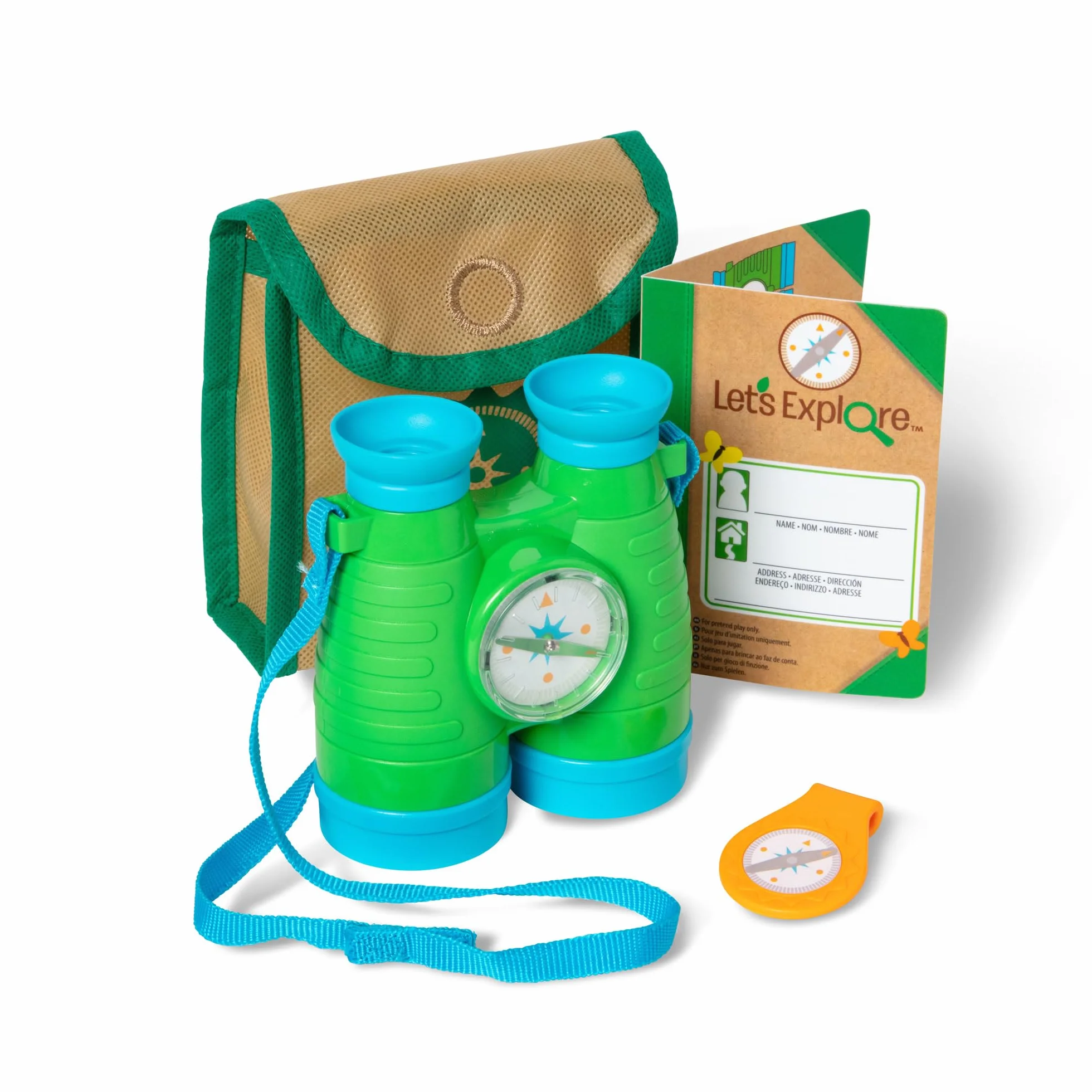 Melissa & Doug Let's Explore zestaw lornetek i kompasu, od 3 roku, prezent dla chłopca lub dziewczynki, 40818