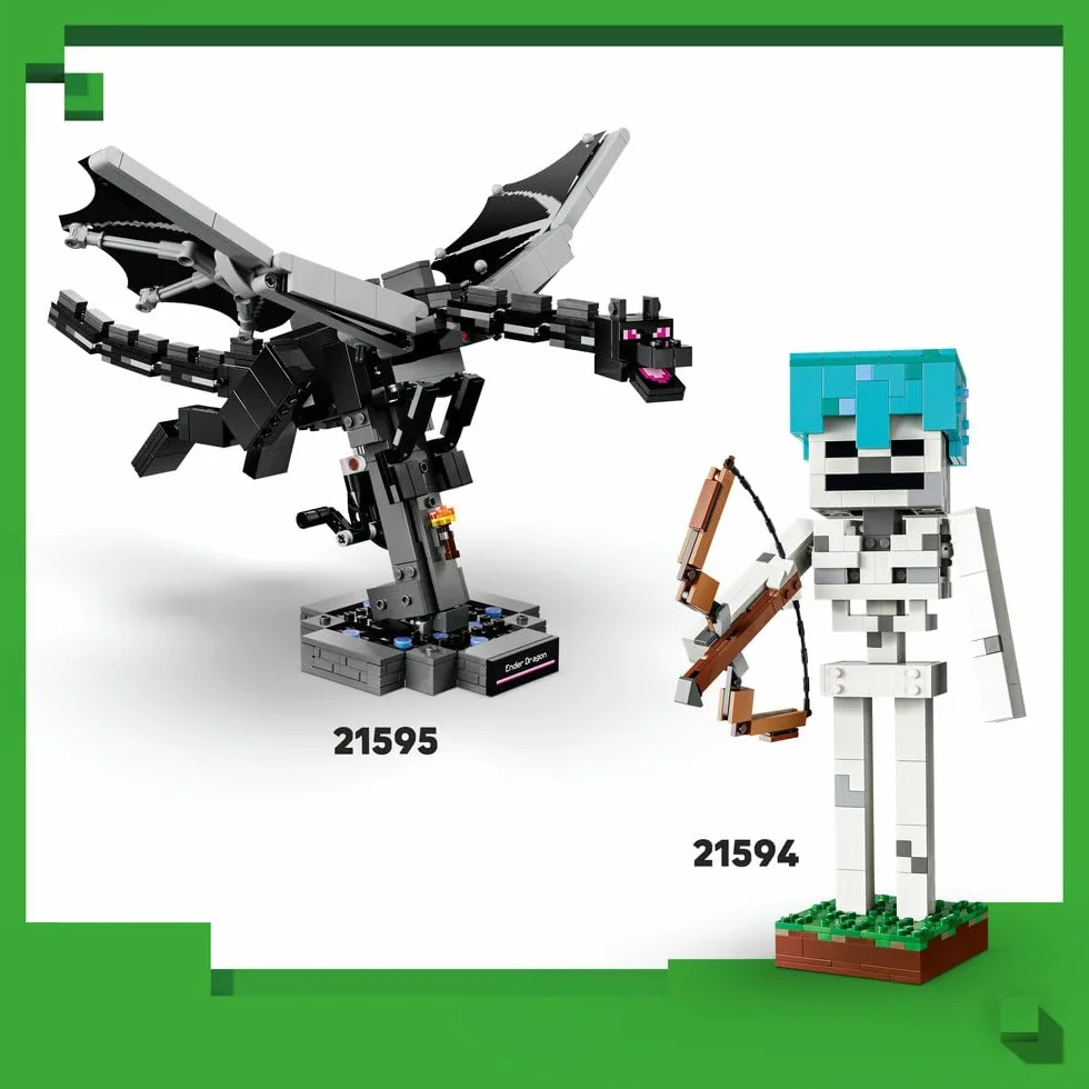 LEGO Minecraft Smok Kresu, zabawka konstrukcyjna dla dziecka, zestaw z gry, ruchoma figurka ze skrzydłami, gamingowy prezent dla chłopca lub dziewczynki od 10 lat 21595