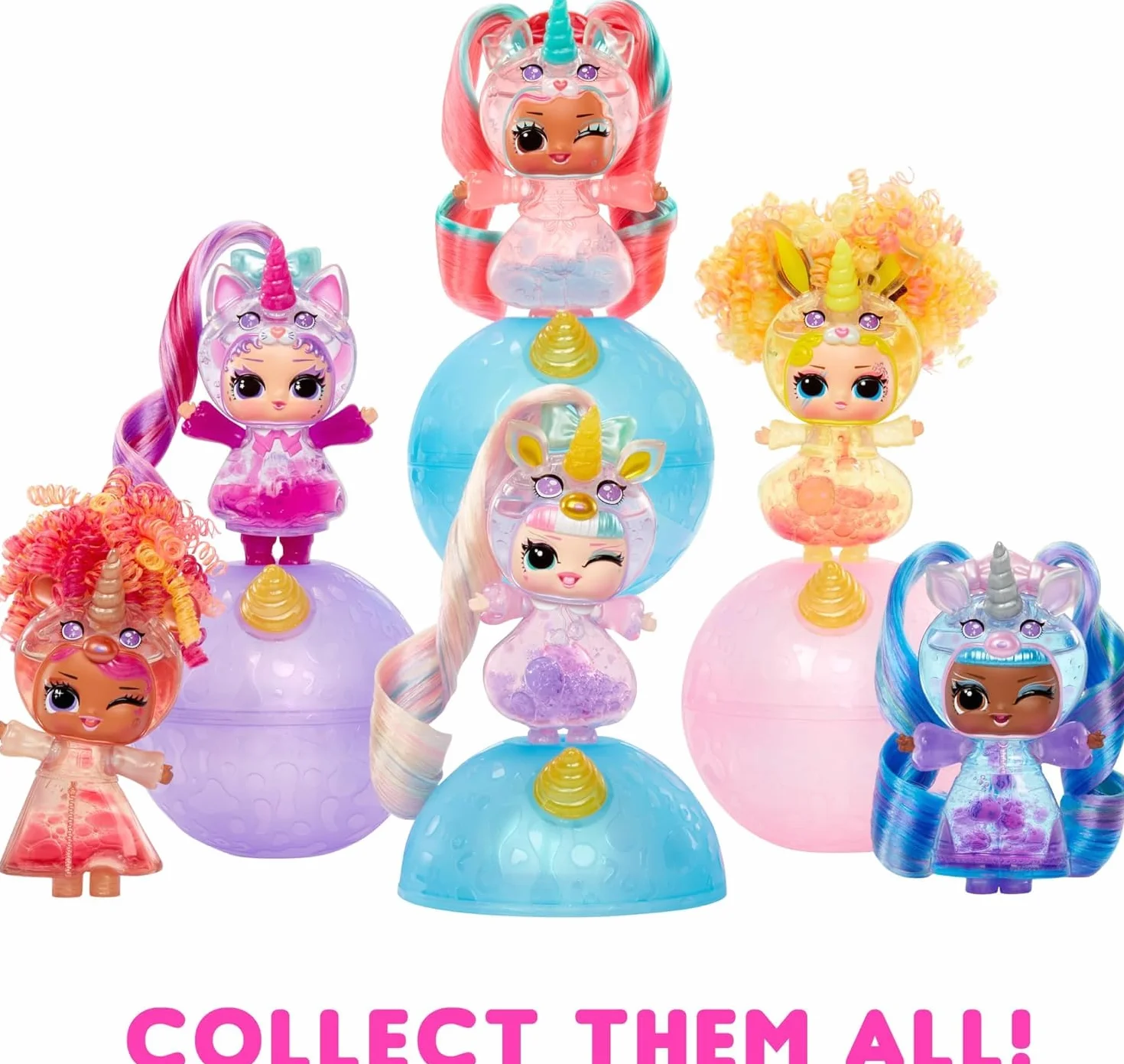 L.O.L. Surprise! Unicorns Tots - z 1 lalką z lampą lawową i przezroczystymi funkcjami, pudełko niespodzianka, 8 lalek do zebrania, zawiera 2 kolorowe mikstury, dla dzieci w wieku 4+