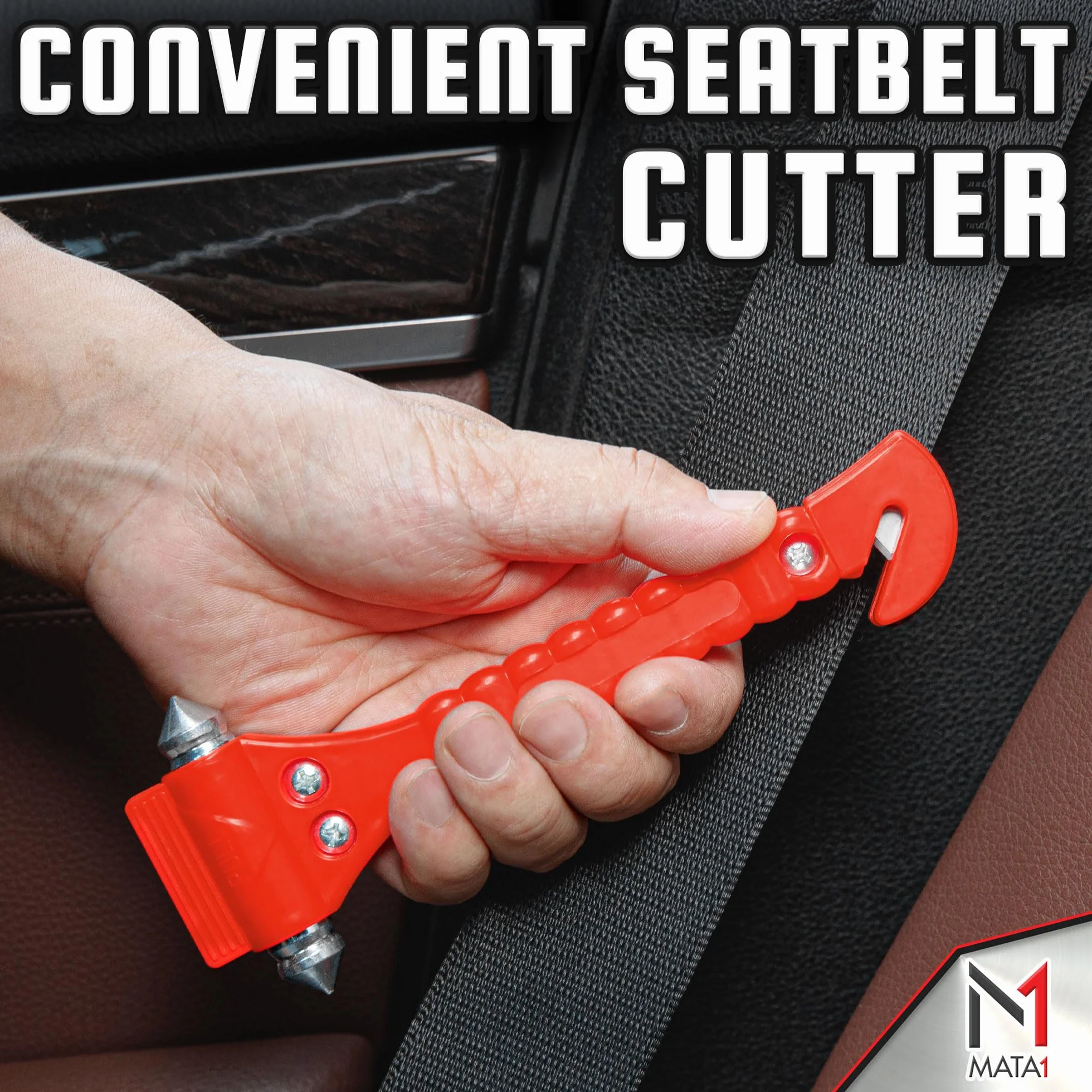 Mata1 Emergency Hammer Seatbelt Cutter 2 Pack Car Window Breaker Auto Escape Tool