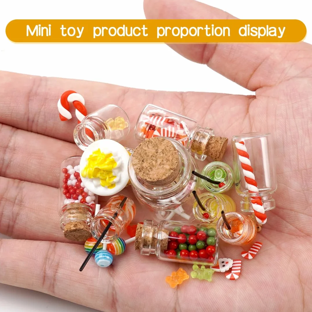 11 sztuk miniaturowe akcesoria do domku dla lalek spożywczych, miniaturowe akcesoria do gnomów, jedzenie i picie, miniaturowe cukierki mini jedzenie, zestaw akcesoriów kuchennych do dekoracji