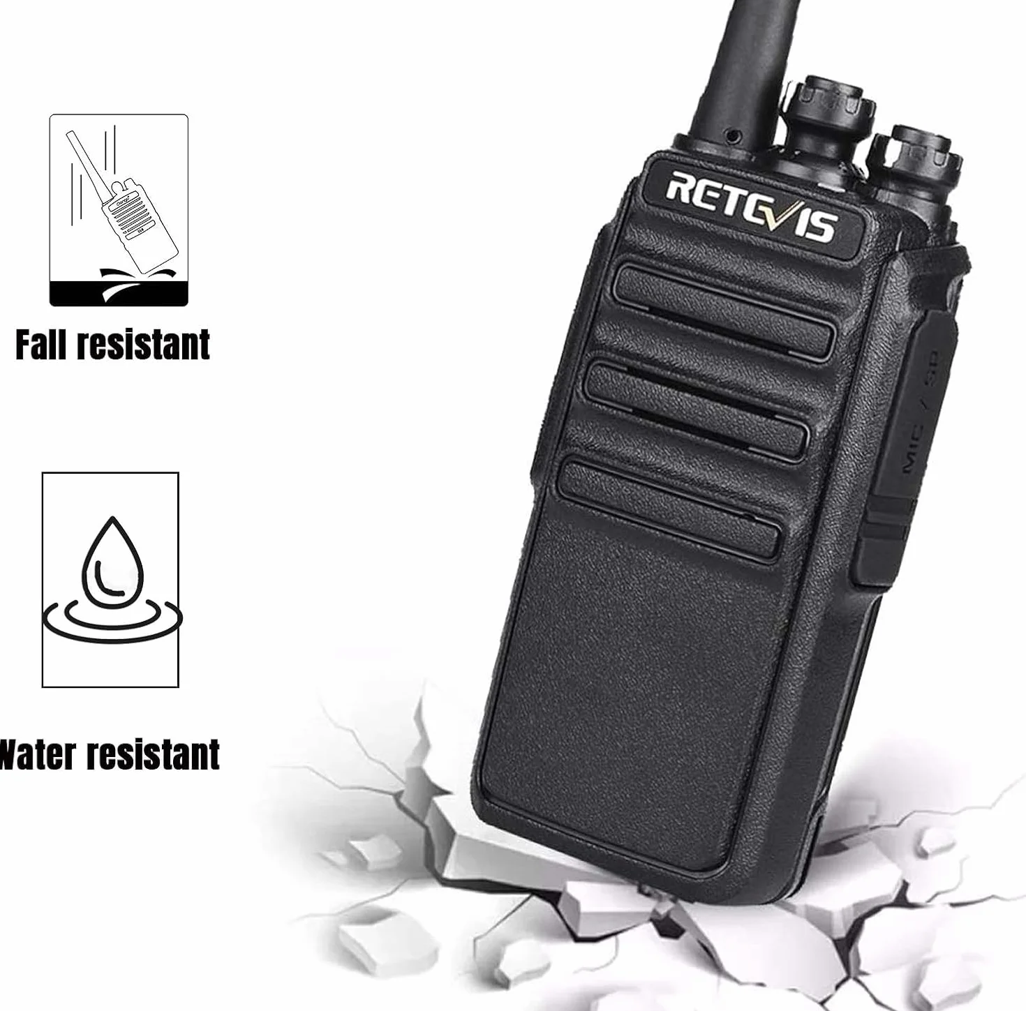 Retevis RT24 Radiotelefony i Krótkofalówki, PMR446 Bez Licencji 16 Kanałów CTCSS/DCS Walkie Talkie z podstawą ładującą USB, Radiotelefon dla Dorosłych Nadaje Się do Wędrówek, Kemping (Czarny, 2 Pary)