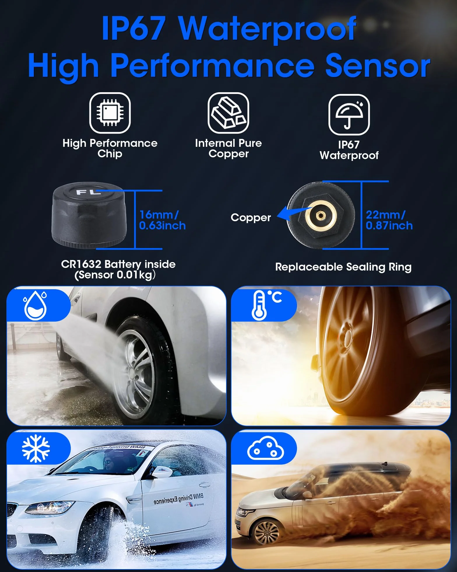 TPMS System kontroli ciśnienia w oponach 4 zewnętrzne czujniki 0,01 bar 5–87 Psi do Vanów SUV