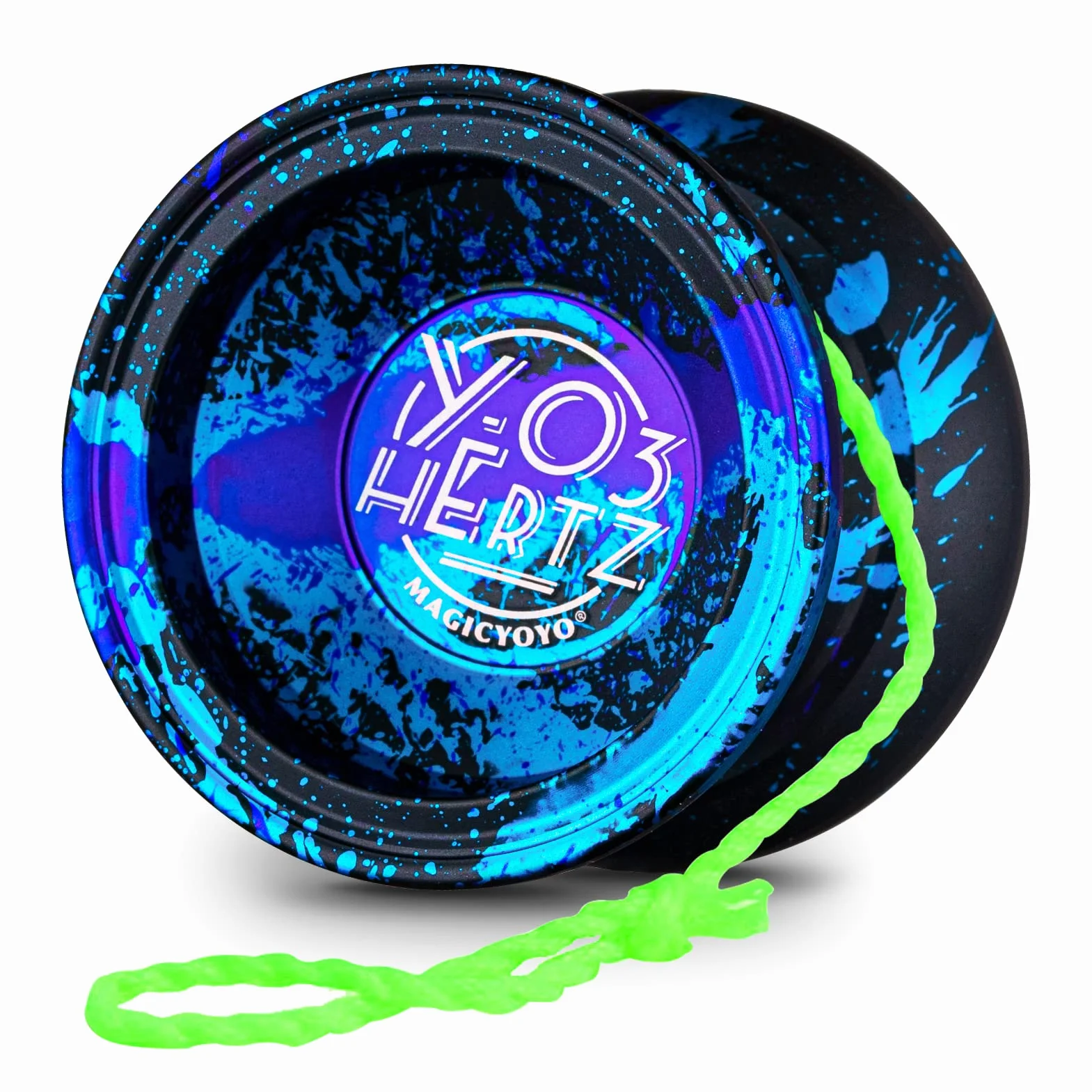 JoJo Y03-Hertz Unresponsive Yo-Yo dla dzieci i dorosłych, profesjonalny trick JoJo Y03 dla zaawansowanych, profesjonalny metalowy Jo jo z długim czasem wirowania + 12 strun Yo-Yo + torba YoYo