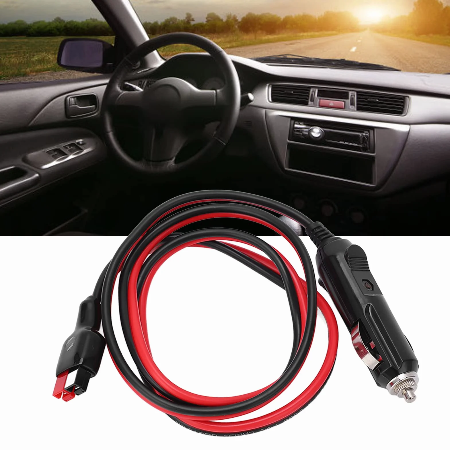 Fyearfly Kabel do zapalniczki samochodowej Anderson z wtyczką męską LED 220V