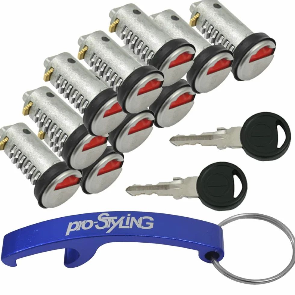 Zamek cylindryczny na klucz wtykowy przyczepa kempingowa STS system ZADI 10 x czerwony w zestawie z brelokiem pro-Styling