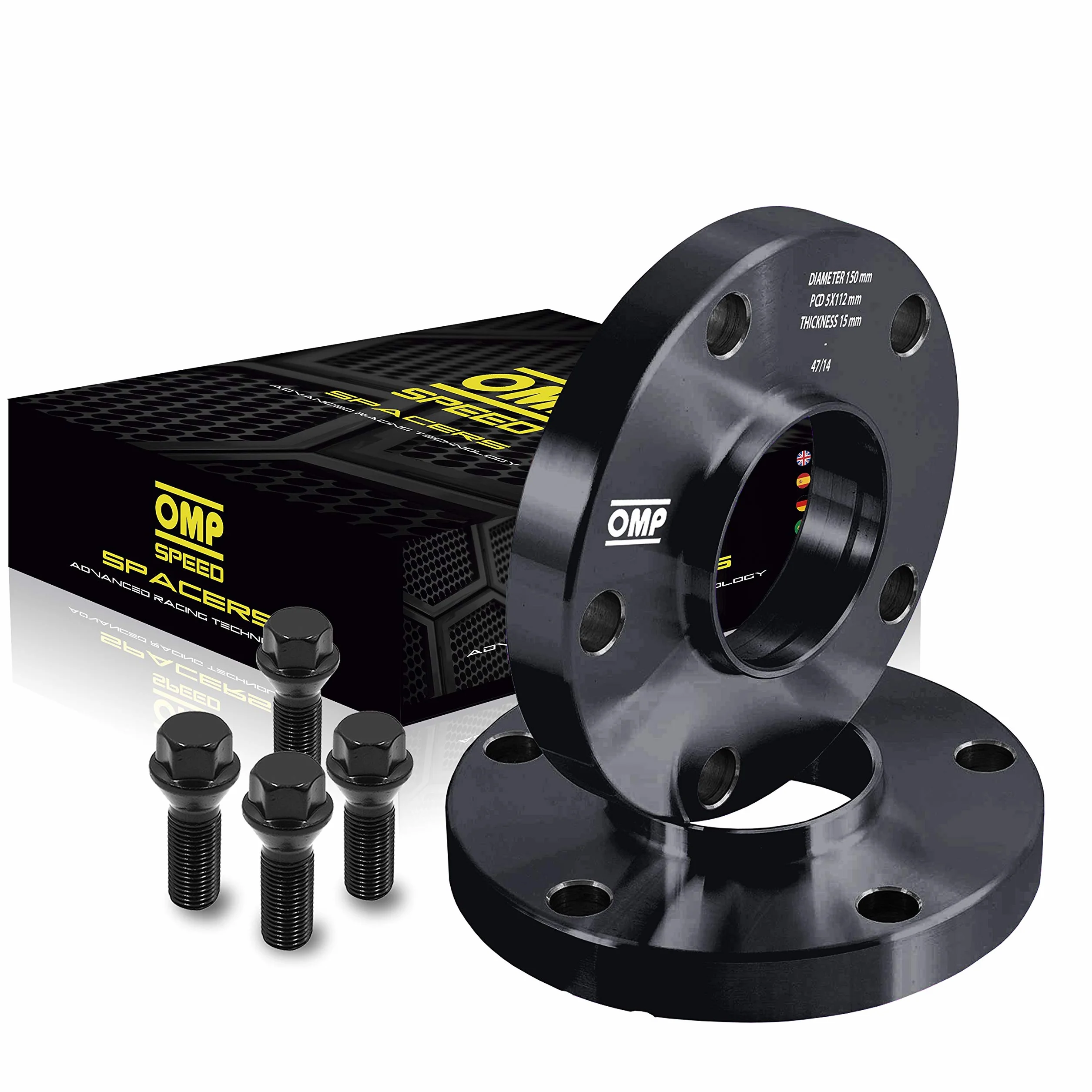 OMP Speed Zestaw Dystanse Podwójnie Centrujące Grubość: 20mm PCD: 5X130 CB.H: 71.6 CB.W: 71.6 OD: 139 Śruba M14X1.5 kula Kolor Czarny