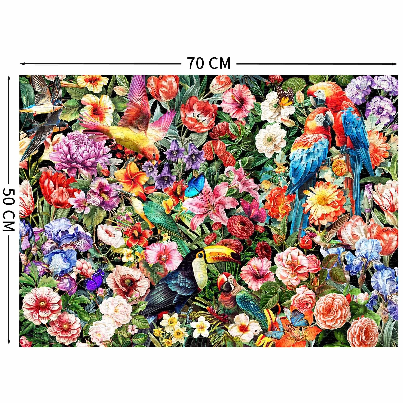 Puzzle 1000 elementów, puzzle dla dorosłych, trudne ułożone puzzle, gry zręcznościowe dla całej rodziny, prezenty dla kobiet, prezenty dla mężczyzn, temat: kwiaty i ptaki