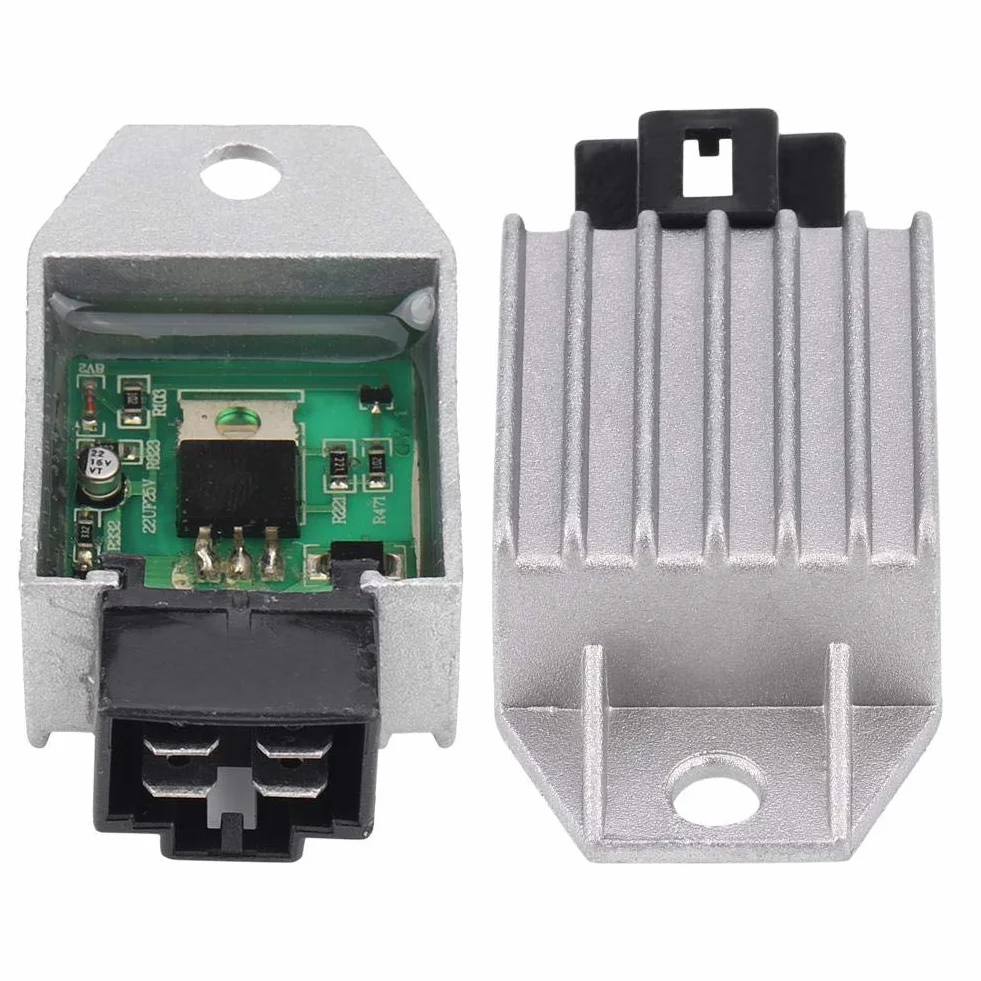 12 V 4-pinowy prostownik regulatora napięcia, prostownik Keenso męski regulator gniazda do skuterów GY6 od 50 cm3 do 150 cm3 ATV