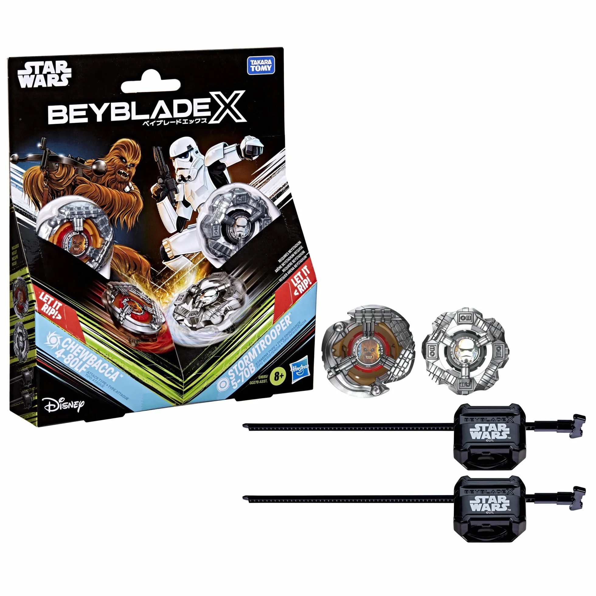 Beyblade X i Gwiezdne wojny Collab, Chewbacca 4-80LF kontra Stormtrooper 5-70B