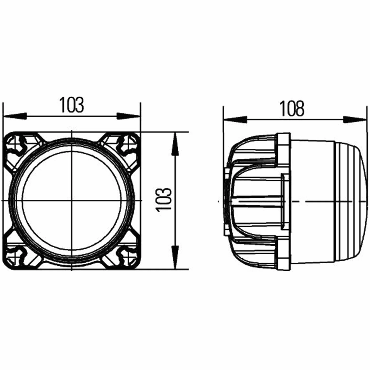 HELLA LED Modul 90i Oświetlenie pomocnicze 12V 24V Zabudowa śrubowa Mocowanie 4-punktowe Wtyczka DEUTSCH 1G0 996 263-501