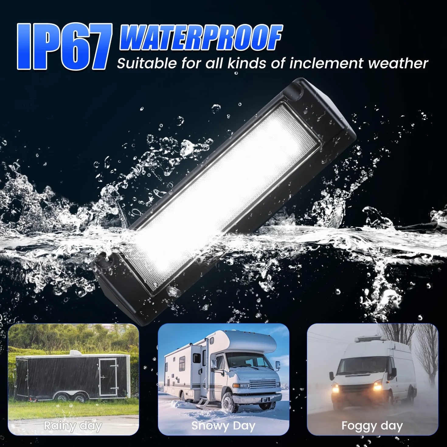 SUPAREE Oświetlenie LED 12 V lampa kempingowa zewnętrzna markiza 6000 K biała 2000 lm IP67 wodoodporna