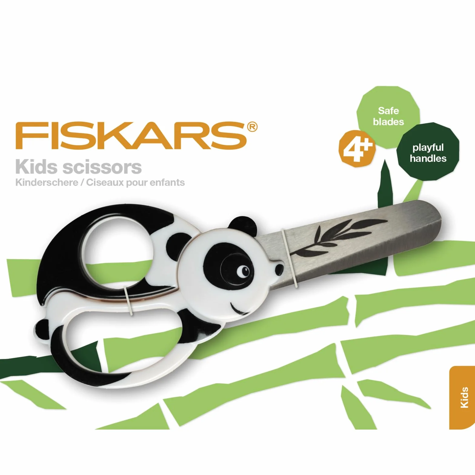 Fiskars Kids N Student 1004613 Nożyczki, Czarny/Biały, 5.7 x 0.6 x 12.7 cm