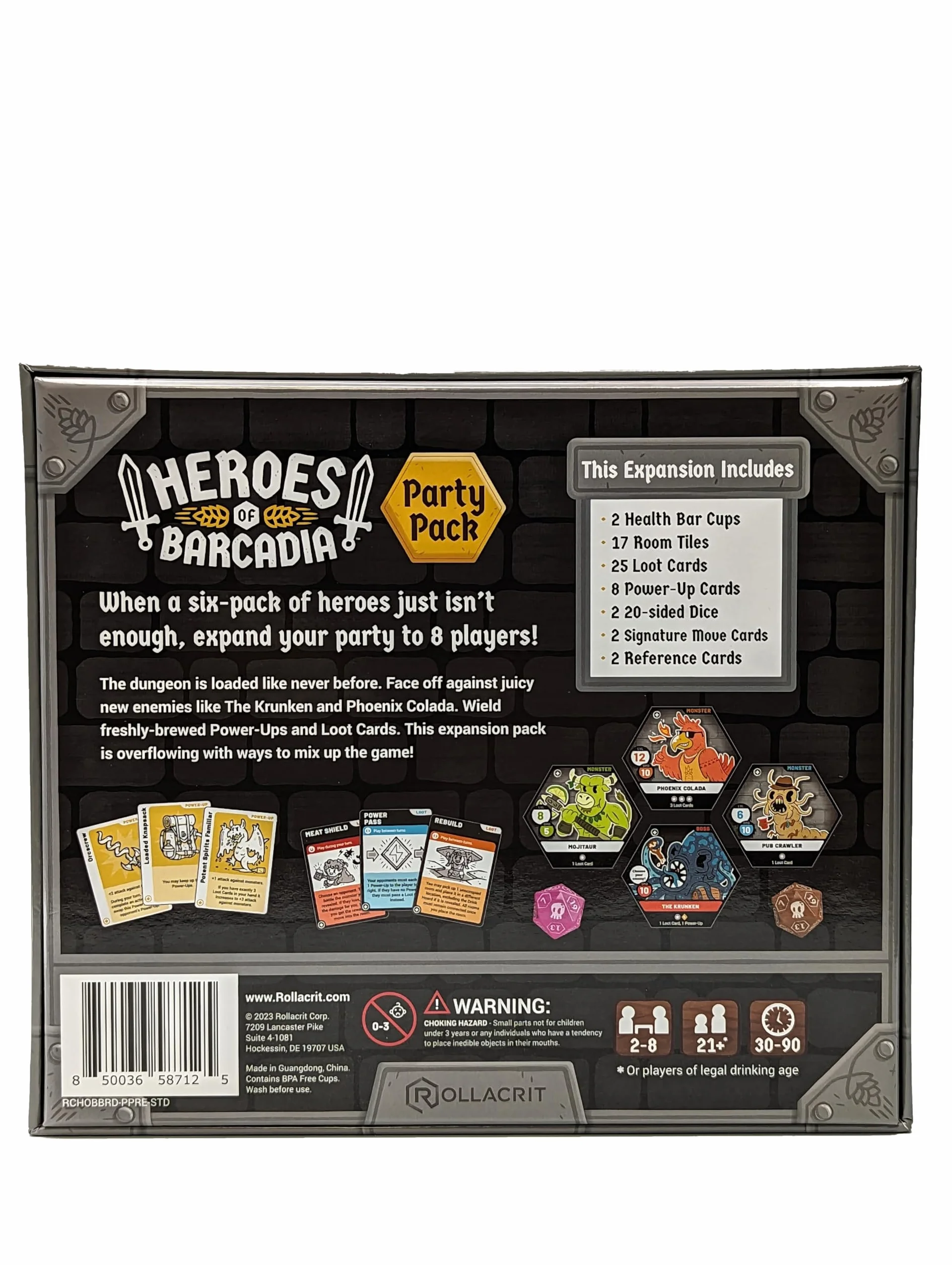 Rozszerzenie Party Pack: dodaj dwóch innych graczy do swojej imprezy RPG Dungeon Exploration Drinking Games | 1. edycja | Gry planszowe dla dorosłych z kostkami i napojami
