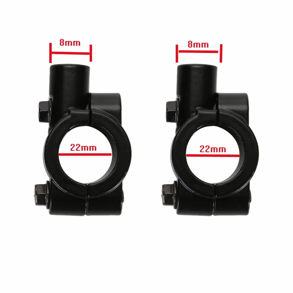 Uniwersalne uchwyty motocyklowe 8 mm do kierownicy 22 mm czarne