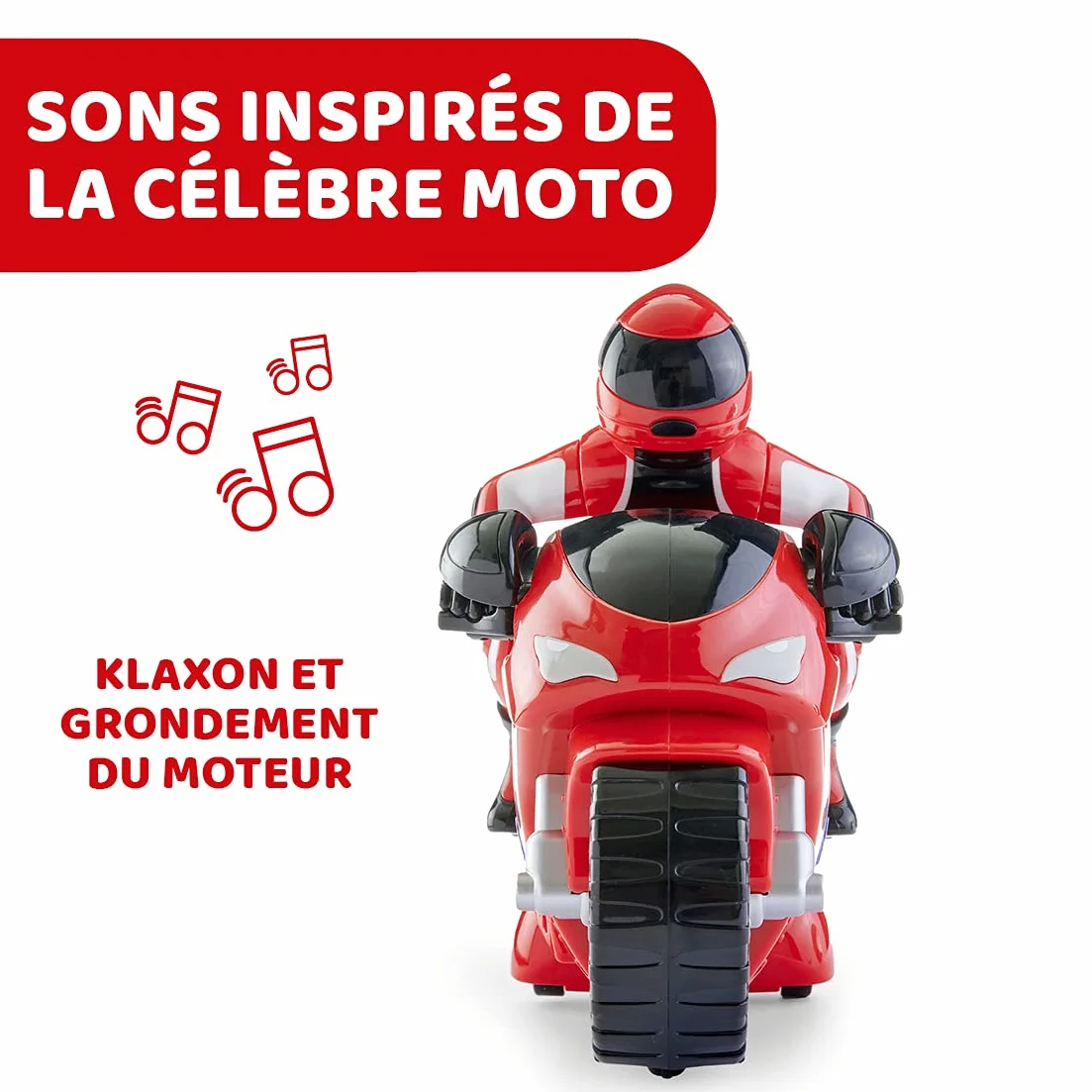 Motocykl Chicco Ducati z Intuicyjnym Sterowaniem Radiowym na Kierownicy, Zdalnie Sterowanym Klaksonem i Dźwiękami Silnika, Prezent dla Chłopca i Dziewczynki powyżej 2 lat, Zabawki dla Dzieci 2-6 lat