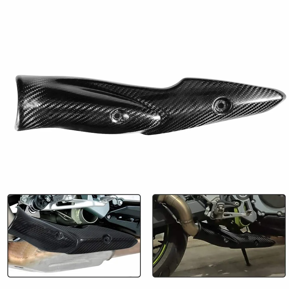Osłona Termiczna Wydechu Motocykla, Układ Wydechowy Motocykla Rura Z Włókna Węglowego Osłona Termiczna Osłona Tłumika Pasuje Do Kawasaki Z900 17-19