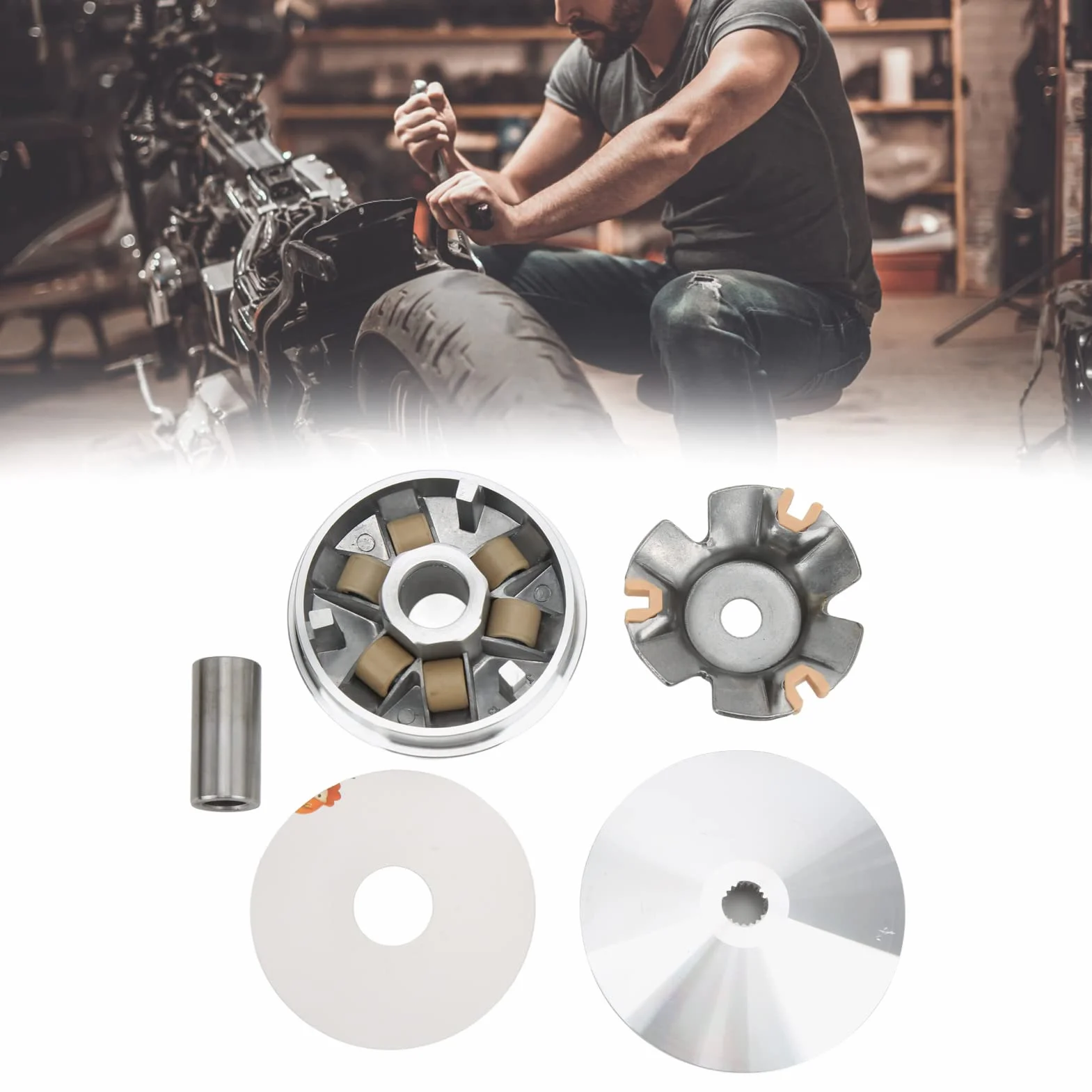 Zespół wariatora, wysokowydajny zestaw sprzęgła wariatora wyścigowego, metalowy zestaw do skutera, zestaw wariatorów, akcesoria motocyklowe, do GY6 125 150