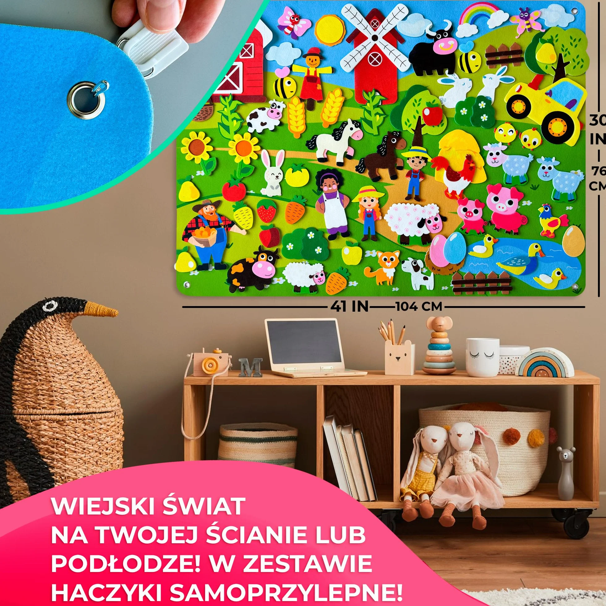 QUOKKA Farm Felt Board Dla Dzieci W Wieku 3-5 Lat – Zabawy Edukacyjne Dla Przedszkolaków W Wieku 2-4 Lat – Edukacyjne Zabawki Flanelowe Dla Maluchów
