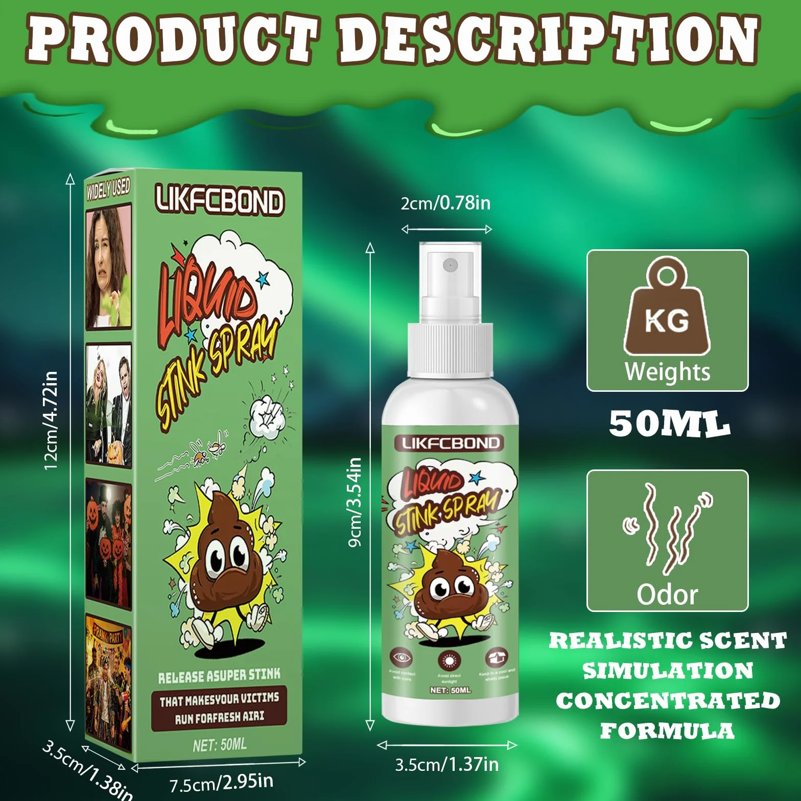 Śmierdzący Spray, Spray do Zenia, Spray Zapach dla Miłośników Psikusów, Zabawki Śmieszny Nieprzyjemny Zapach, 1 Sztuki, 50ML