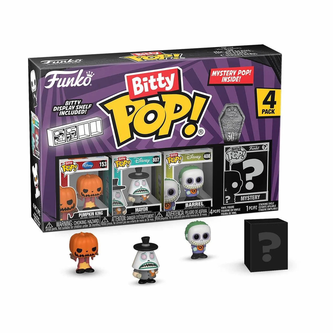 Funko Bitty POP! the Nightmare Before Christmas - Pumpkin Jack 4PKand A Surprise Mystery Mini Figure - 0,9 cala (2,2 cm) - Disney: the Nightmare Before Christmas Collectable - Pomysł na prezent