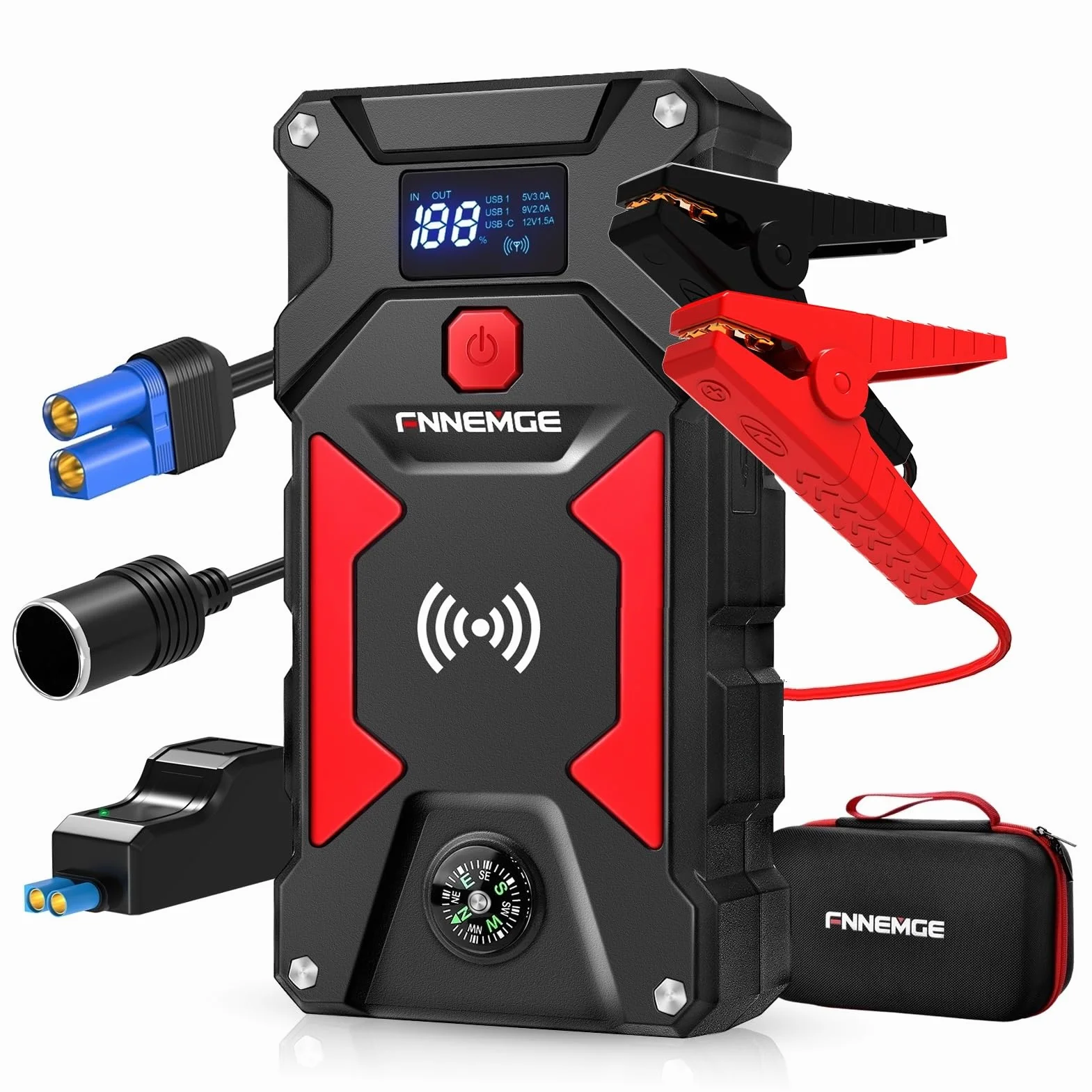 FNNEMGE powerbank rozruchowy 6000A 26800mAh przenośny akumulator samochodowy