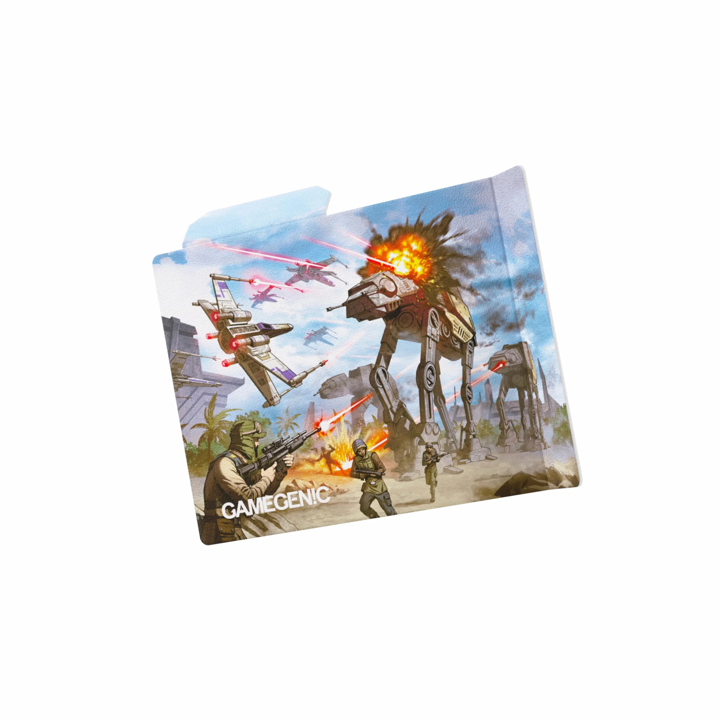 Gamegenic - Star Wars Unlimited Soft Crate - w pełni kolorowe drukowane i oficjalnie licencjonowane trwałe pudełko na pokład, Holds 60 dwustronnych kart, TCG i LCGs, Battle of Scarif