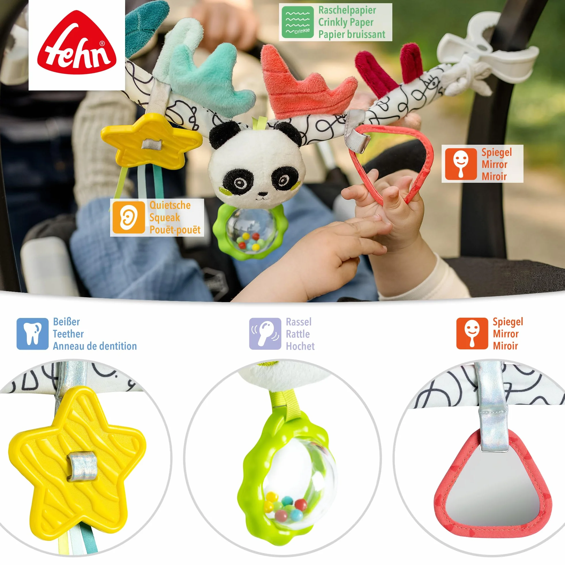 Fehn Dobabydoo Kinderwagenketting Panda