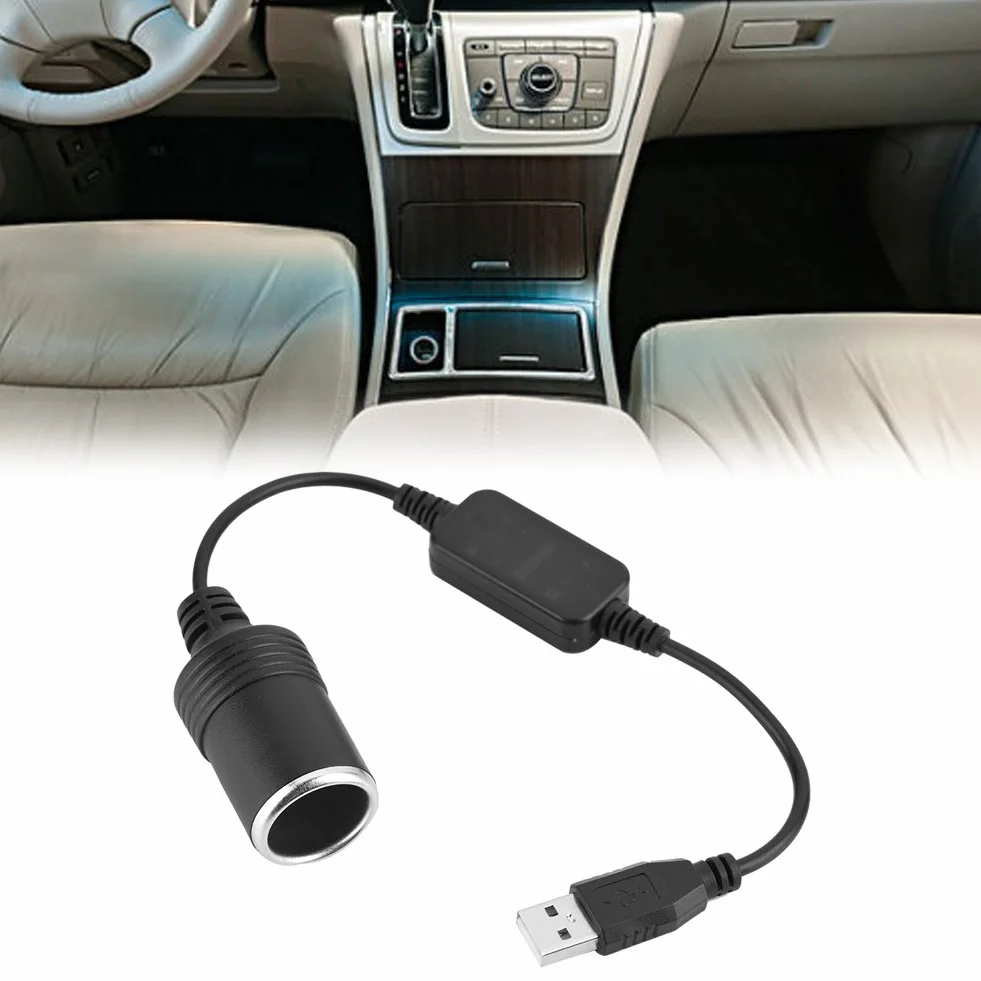 Adapter Port USB 12V do Zapalniczki Samochodowej 5V USB A Męski na Gniazdo Żeński Konwerter